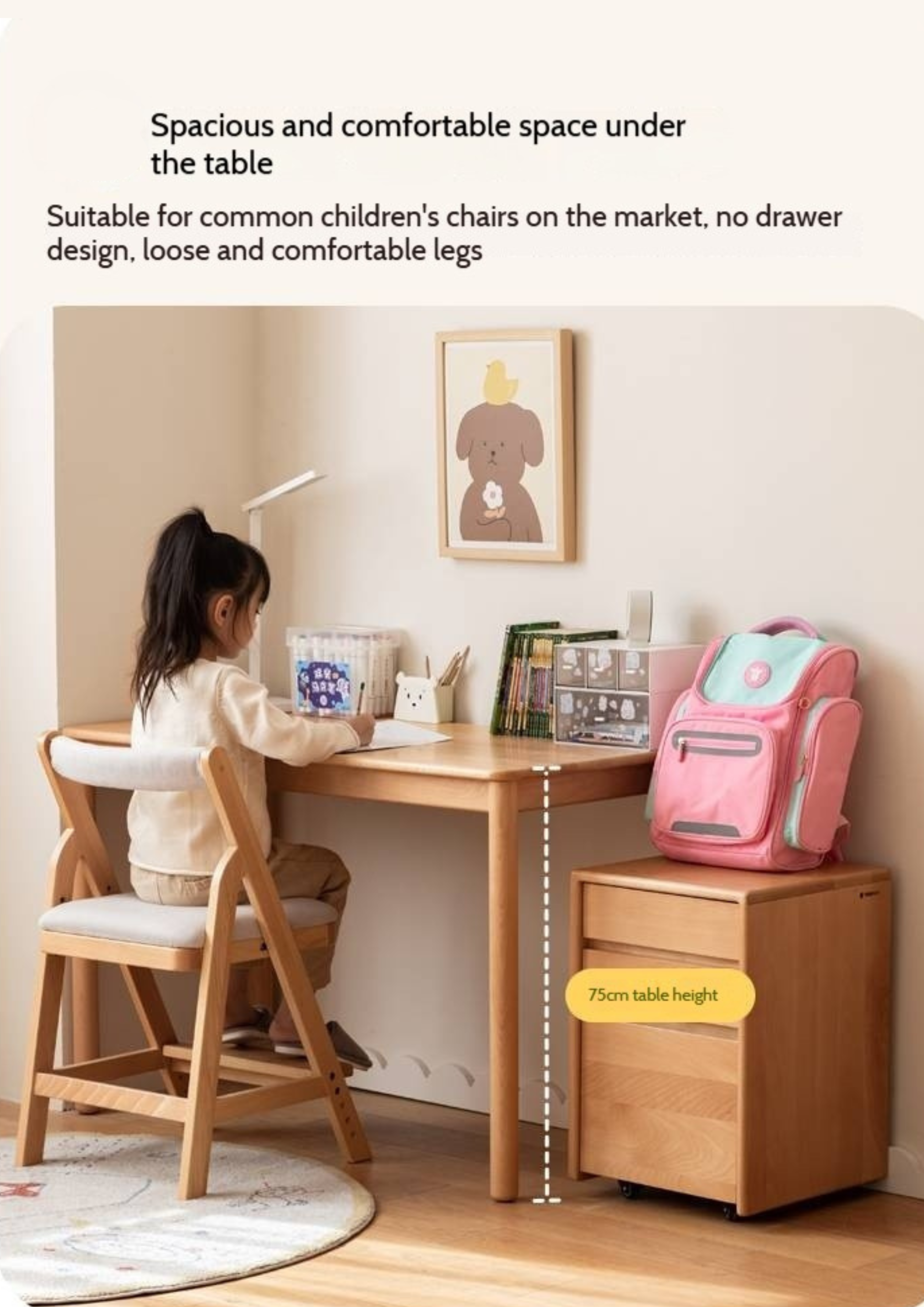 Beech Solid Wood Children's Study Table