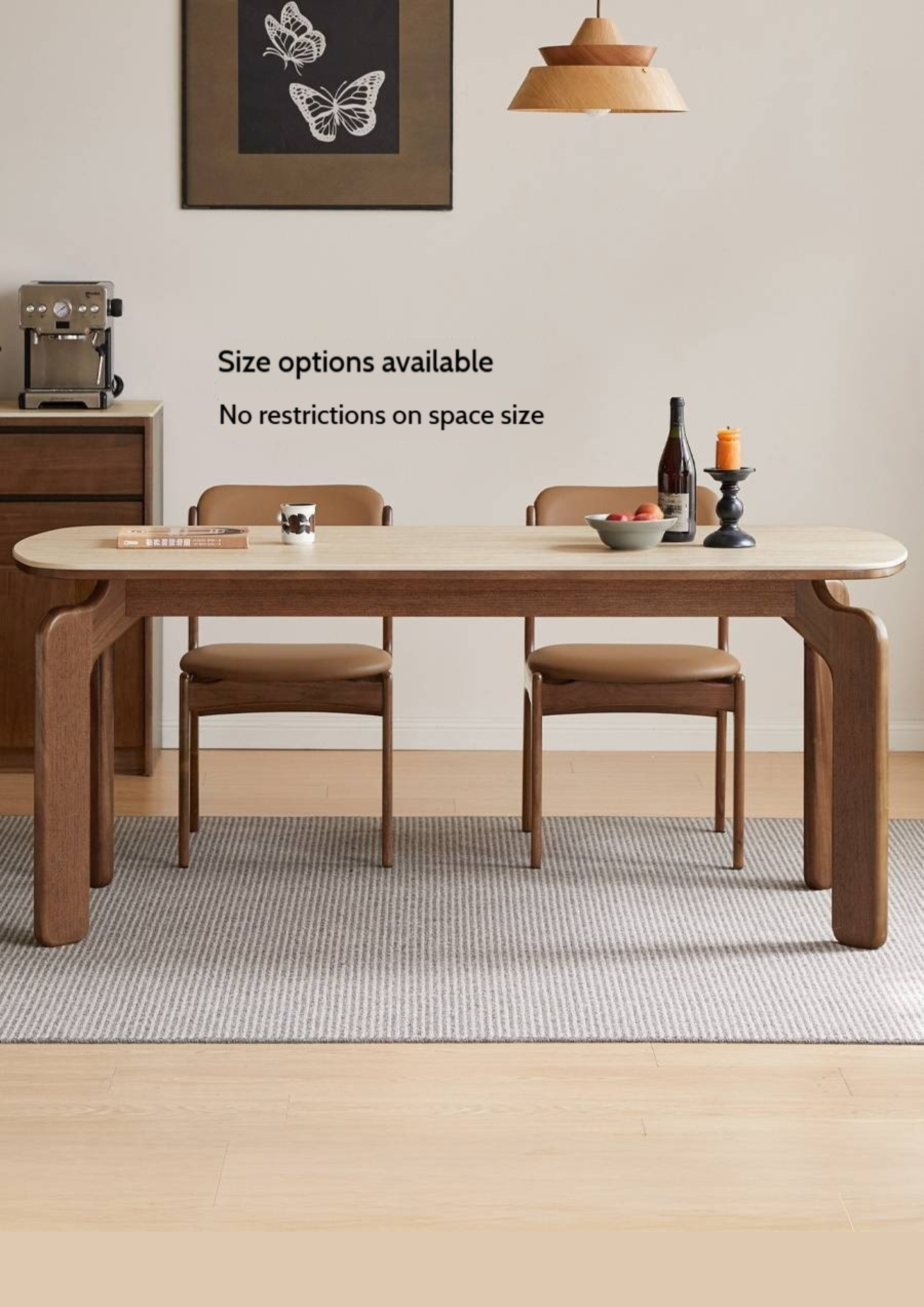 Sandalwood Solid Wood Rock Board Retro Antique Style Dining Table