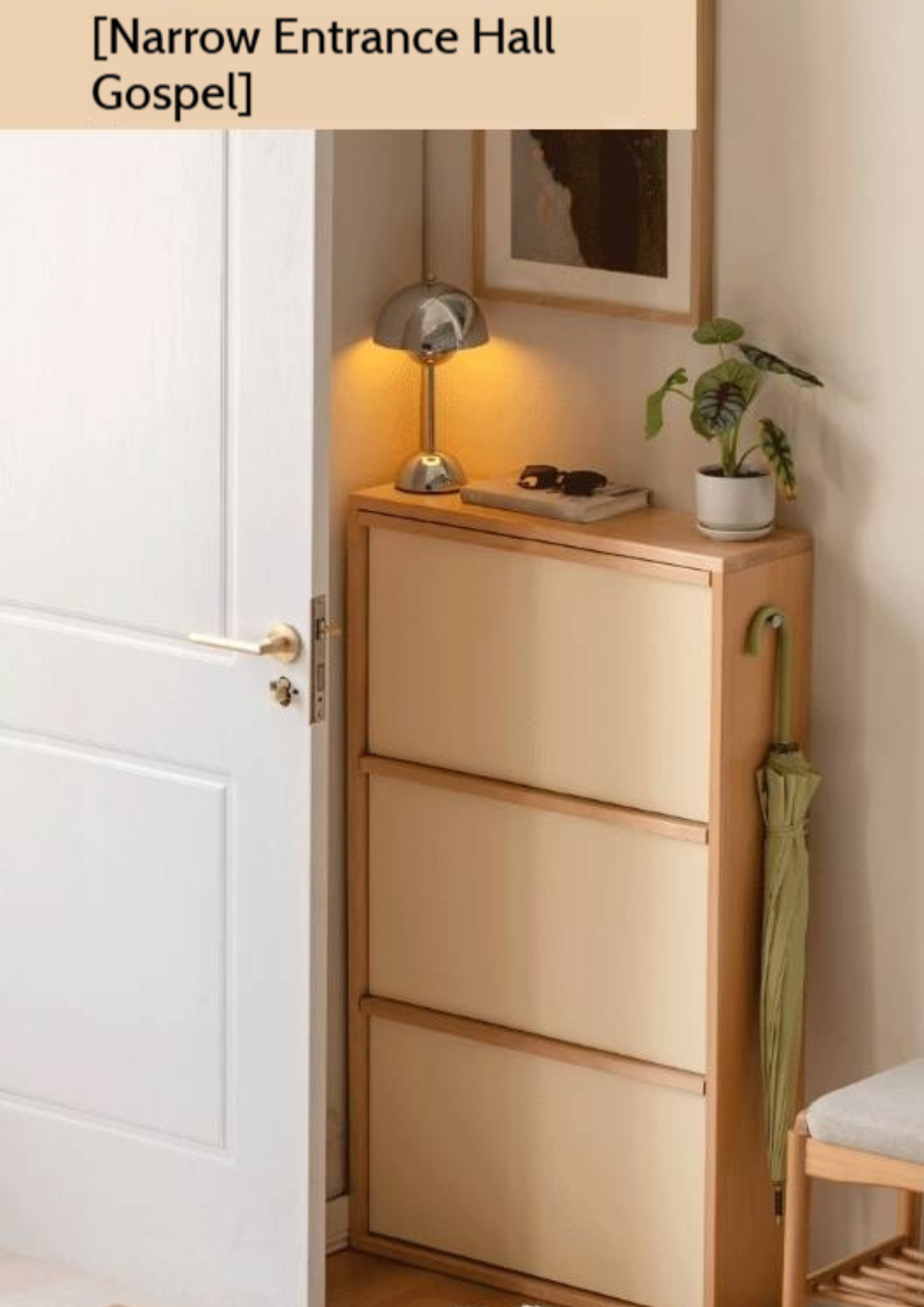 Beech Solid Wood Shoe Cabinet Hallway Cabinet