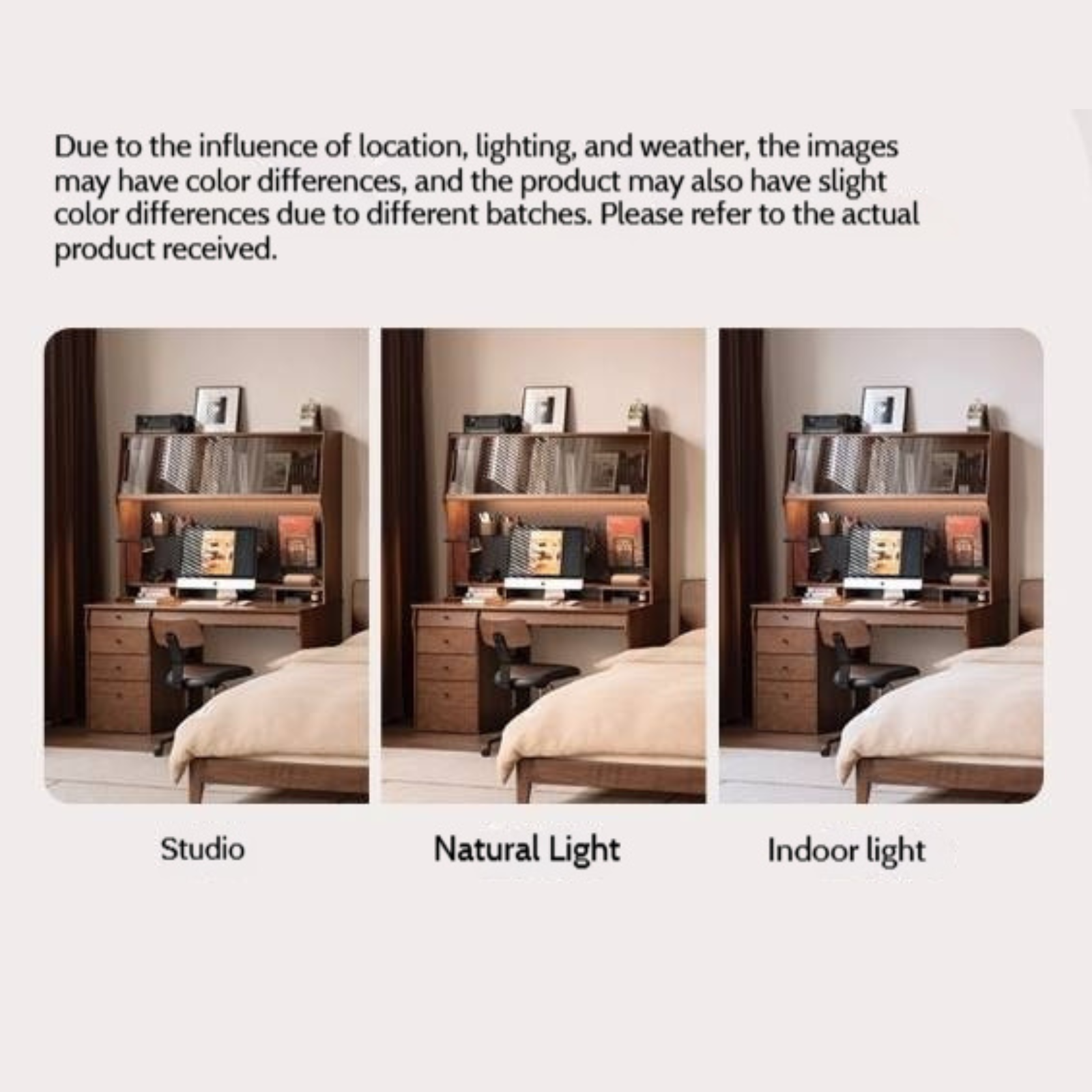 Oak Solid Wood Computer Desk With Shelf