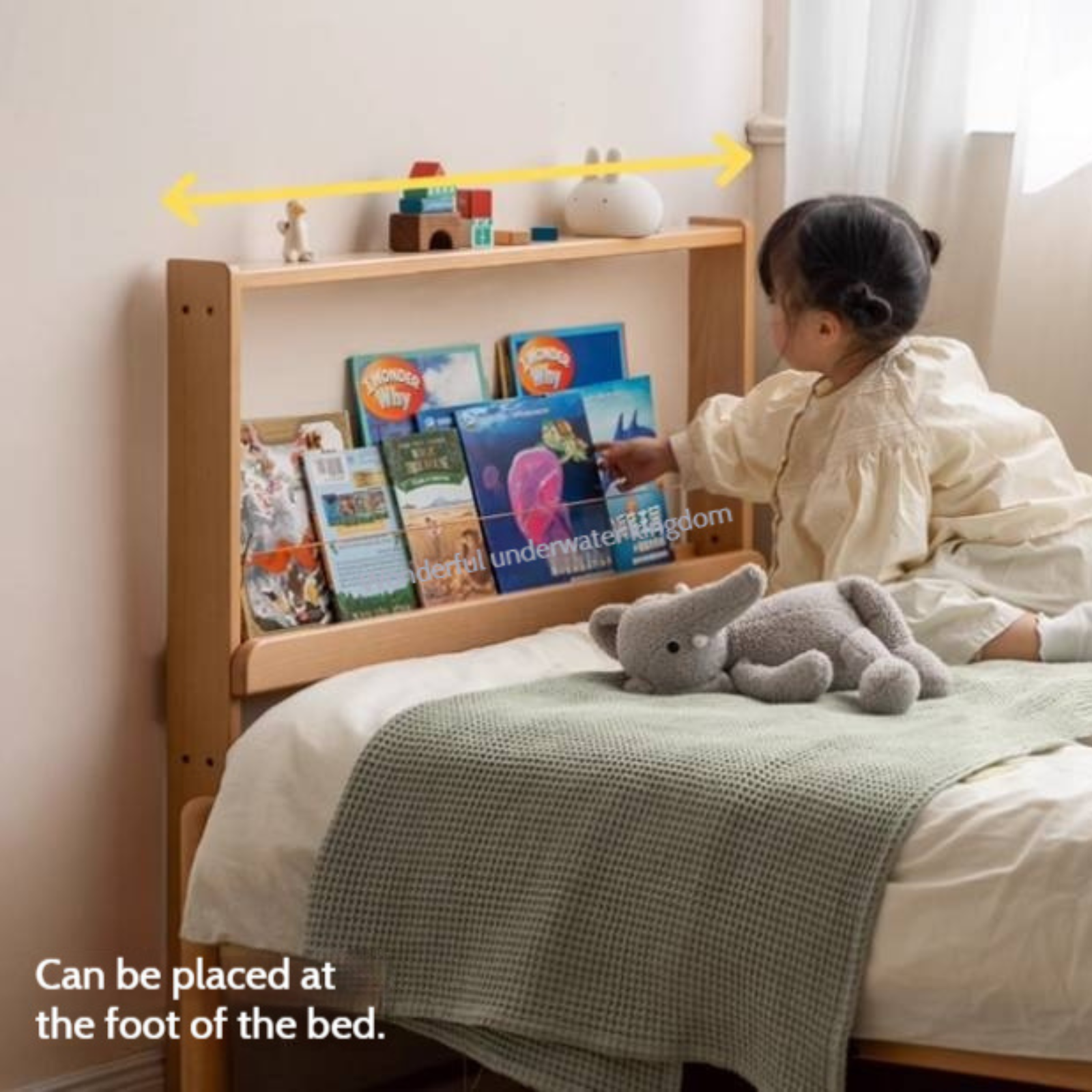 Beech Solid Wood Children's Bedside Miniature Bookshelf