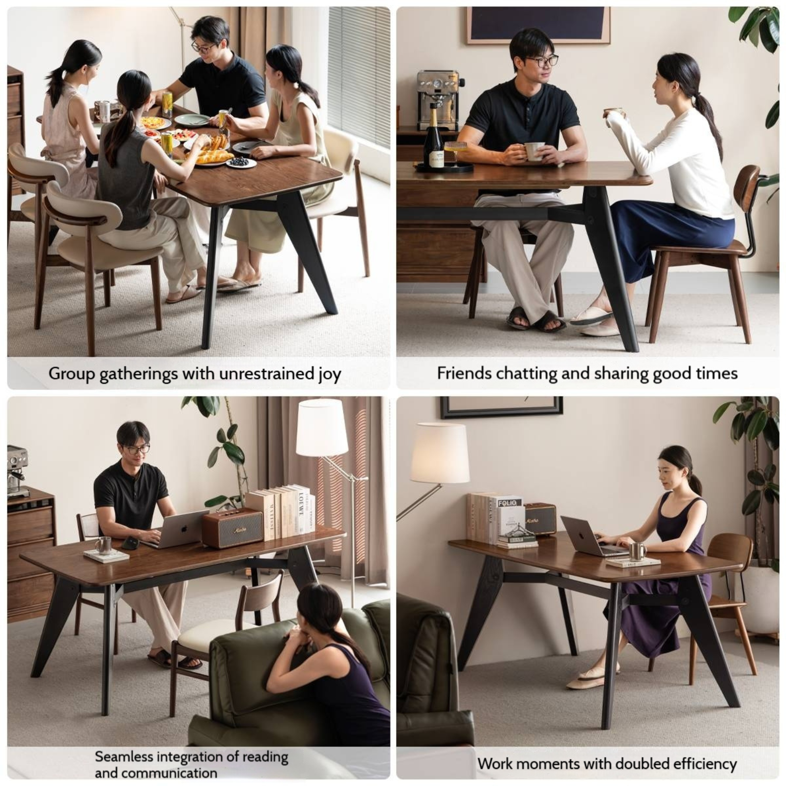 Oak Solid Wood Italian Light Luxury Dining Table