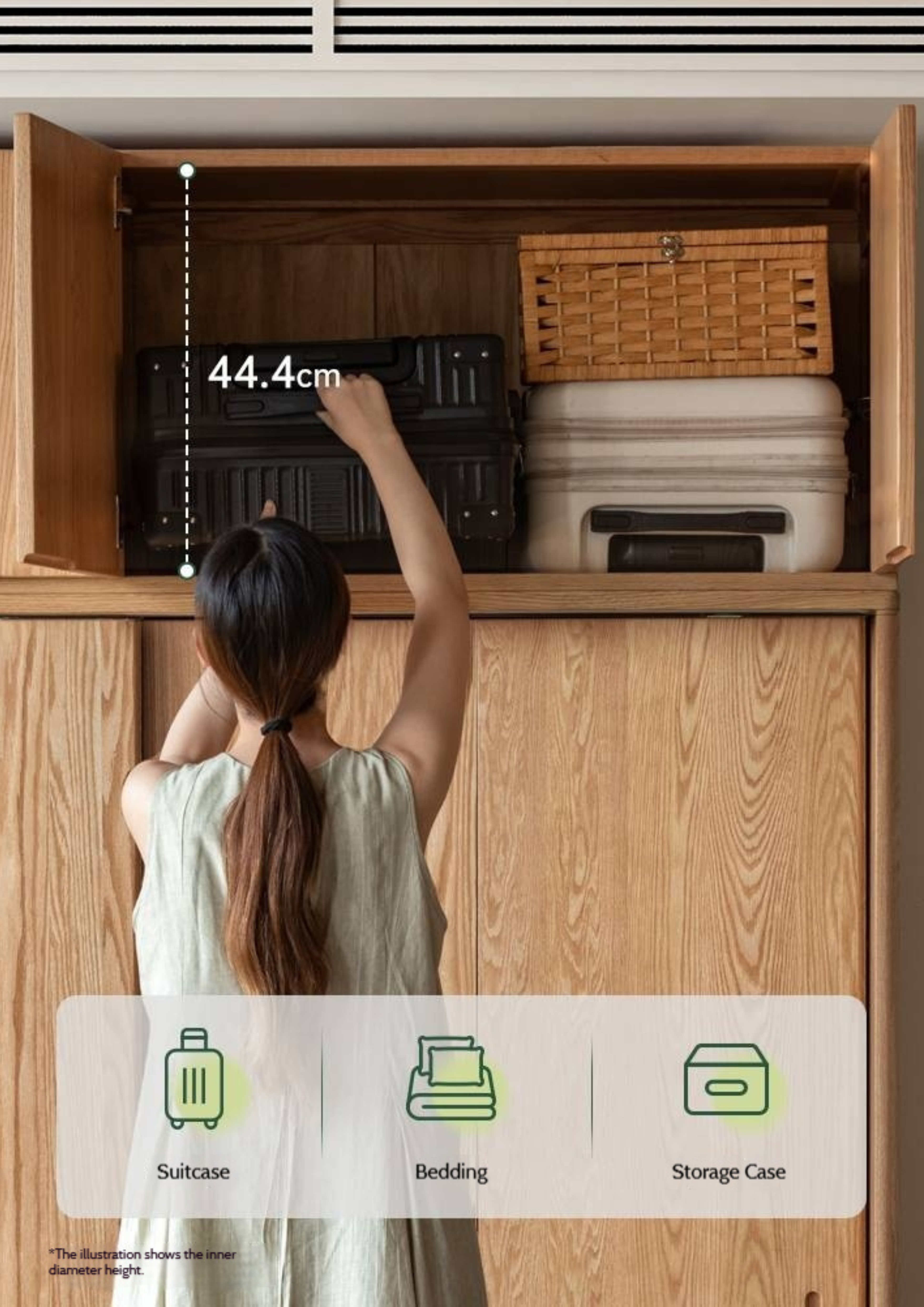 Oak, Ash, Cherry Solid Wood Modern Simple Wardrobe Top