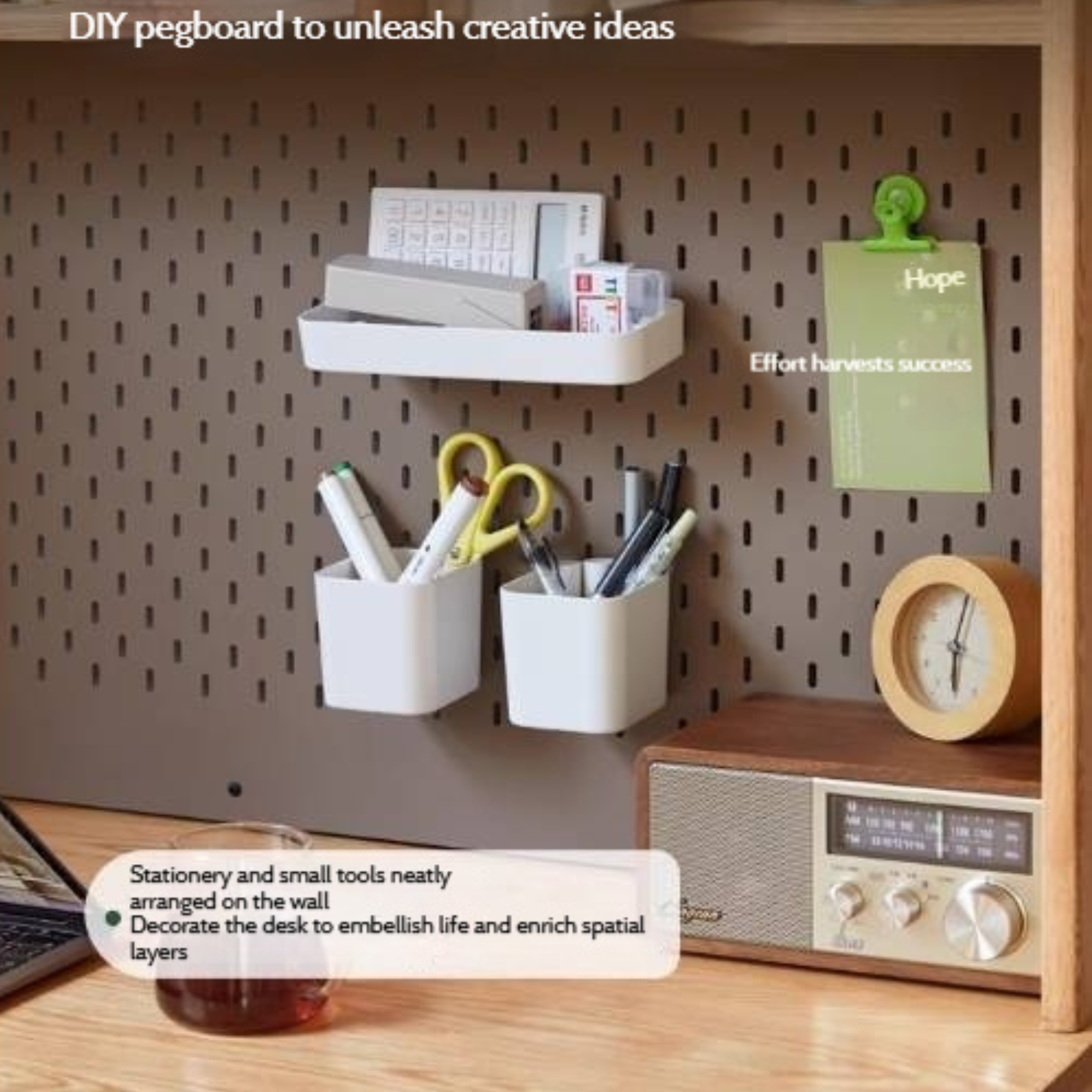 Oak Solid Wood Office Desk and Bookshelf Integrated