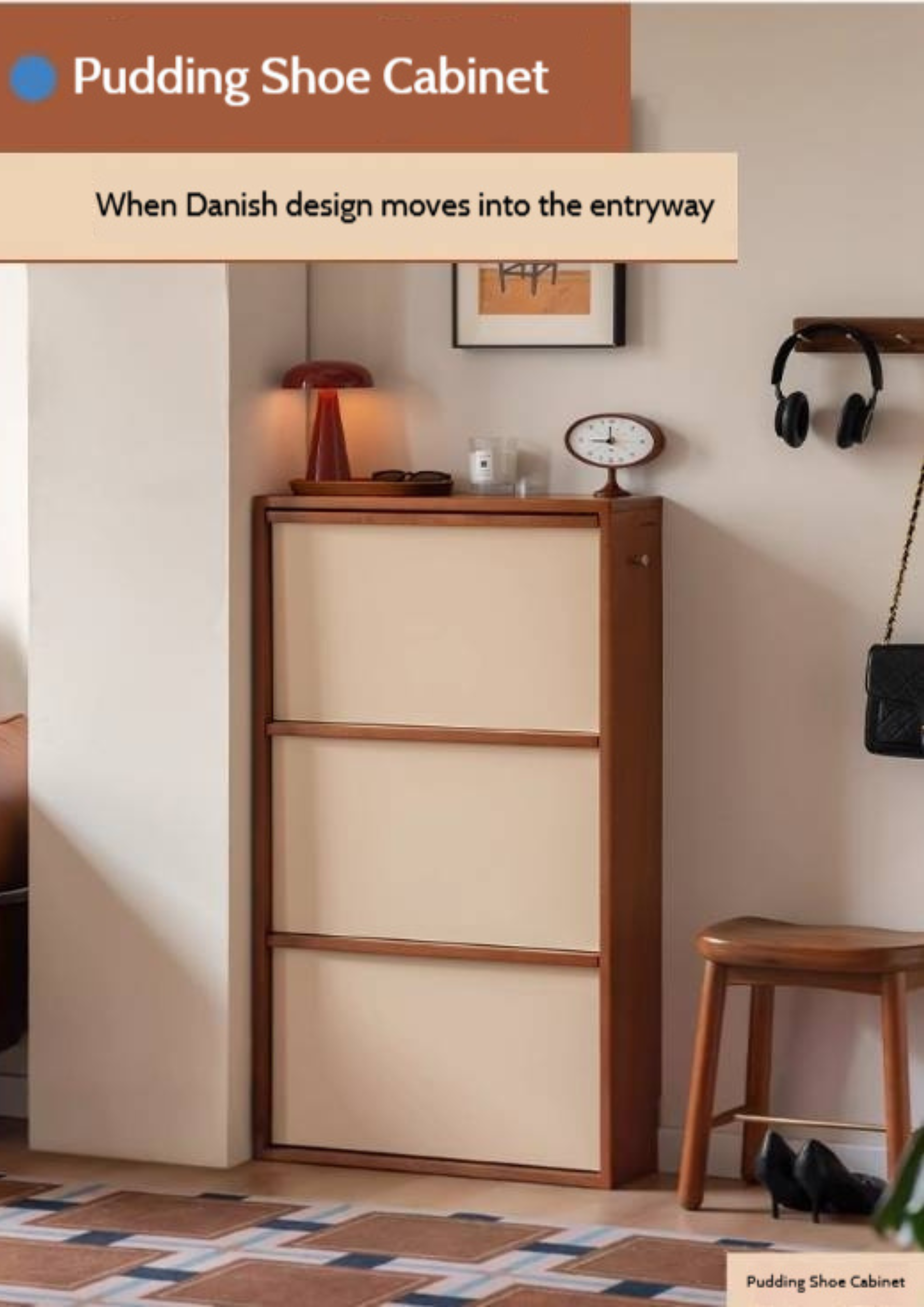 Poplar Solid Wood Middle Ages Style Shoe Cabinet