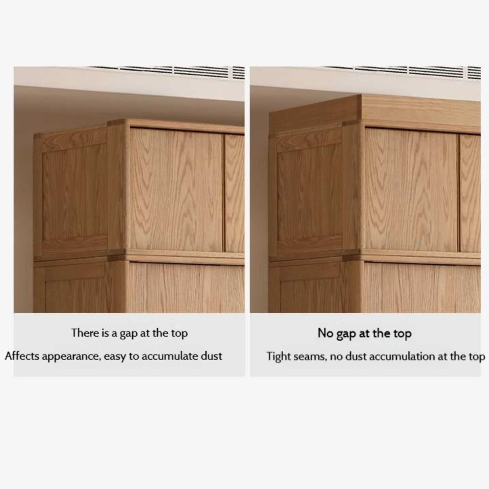 Oak, Ash, Cherry Solid Wood Modern Simple Wardrobe Top