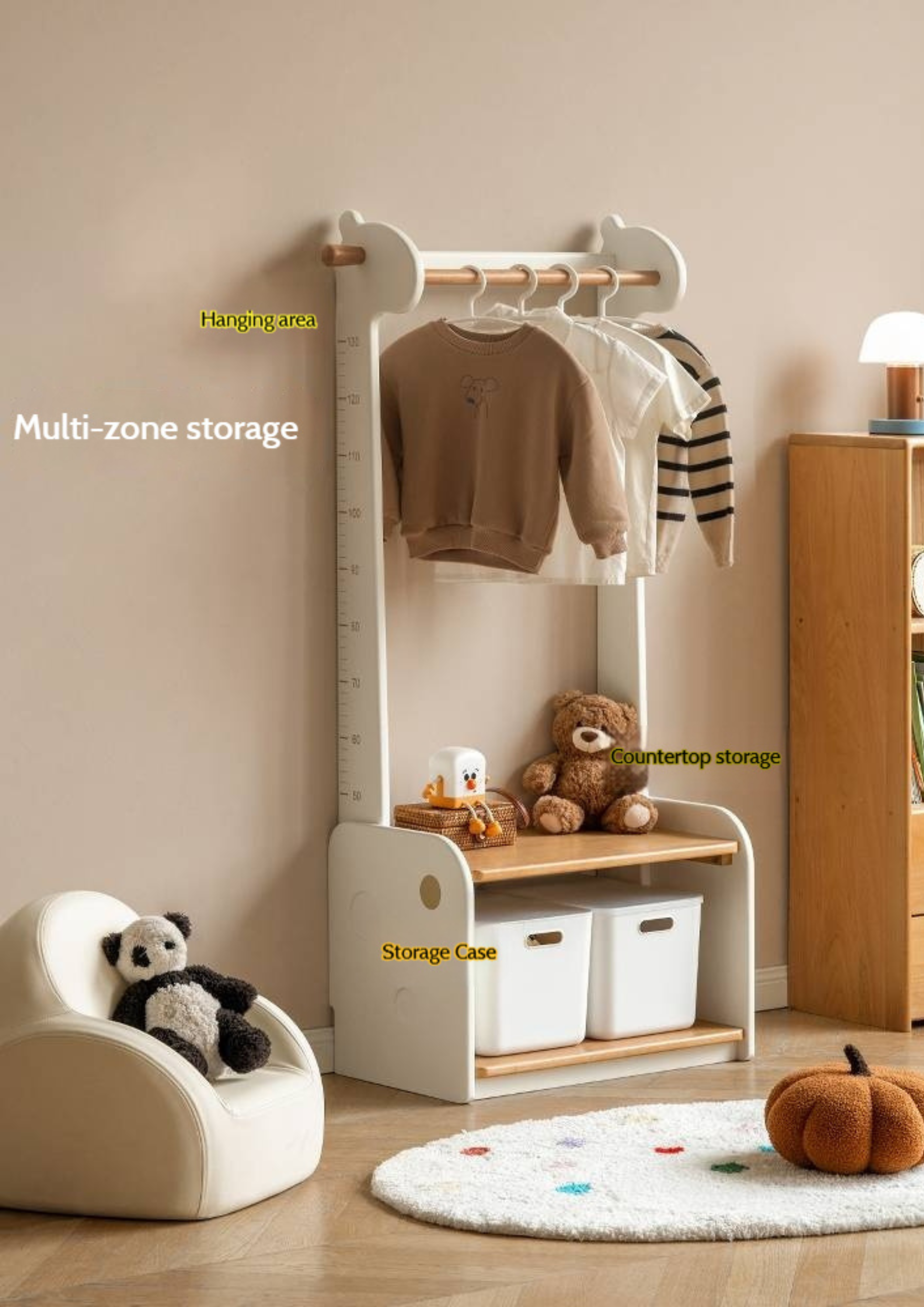 Beech, Solid Rubberwood Children's Clothing Rack