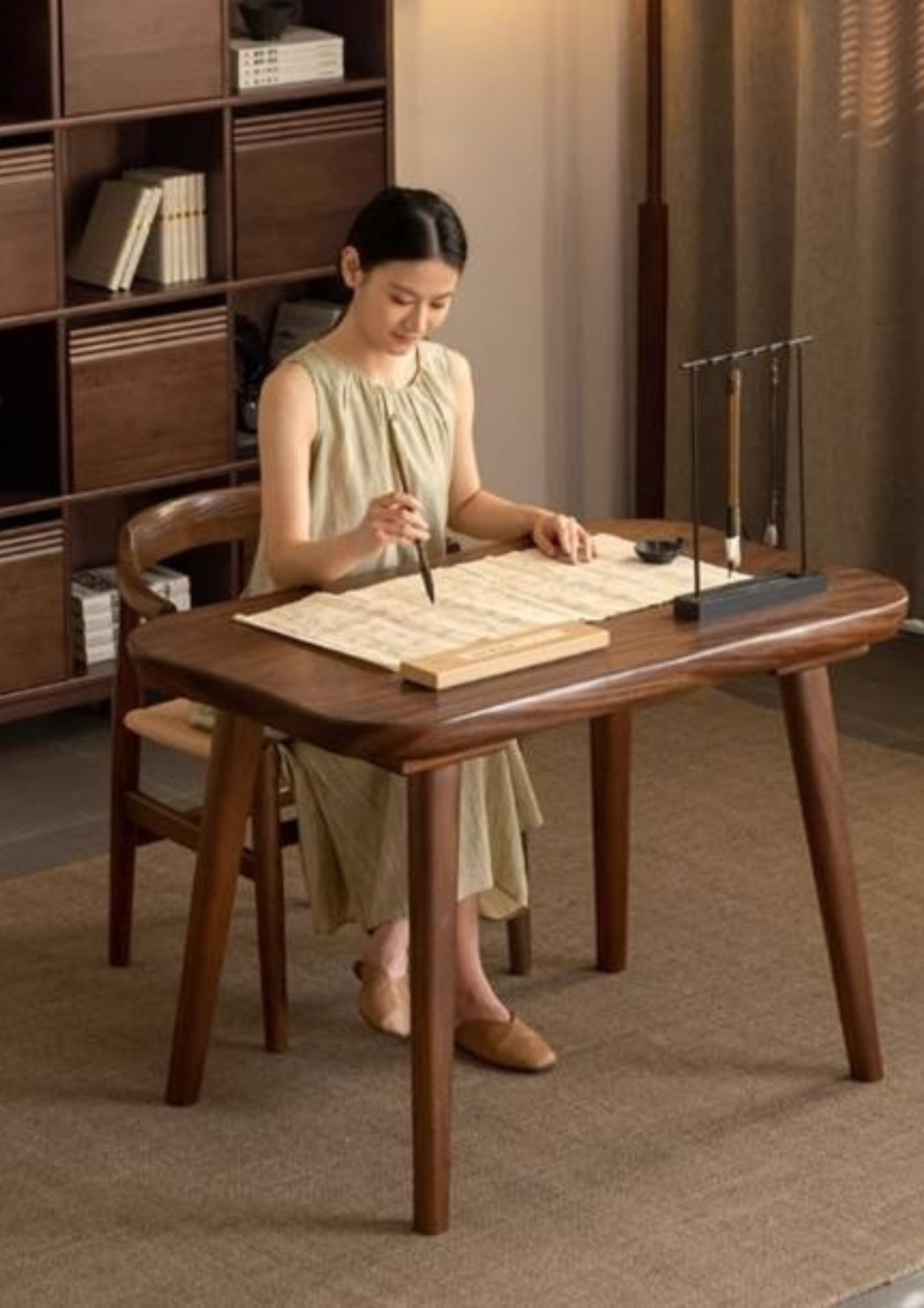 Black Walnut Solid Wood Natural Edge Tea Table