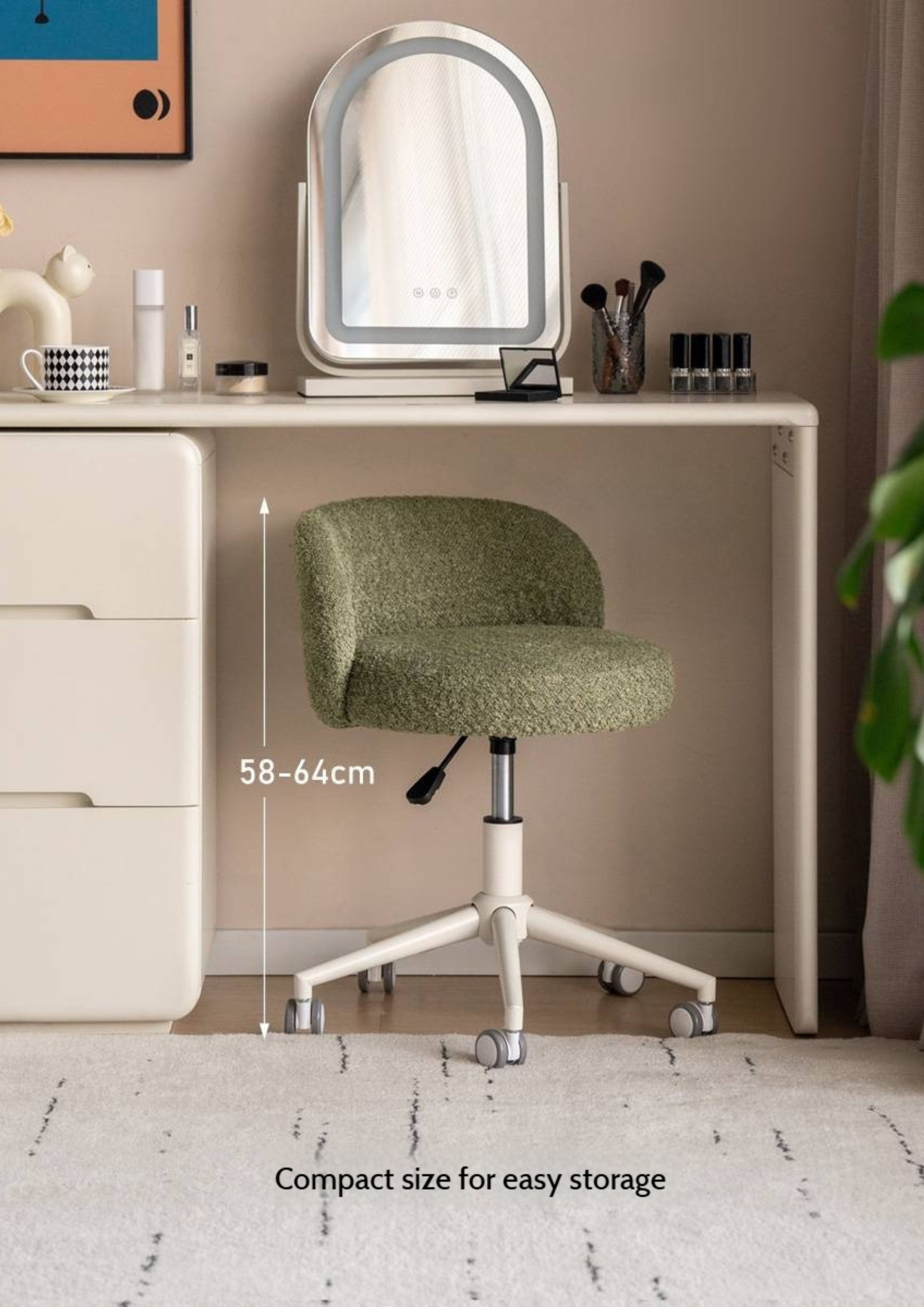 Modern Height Adjustable Makeup Chair
