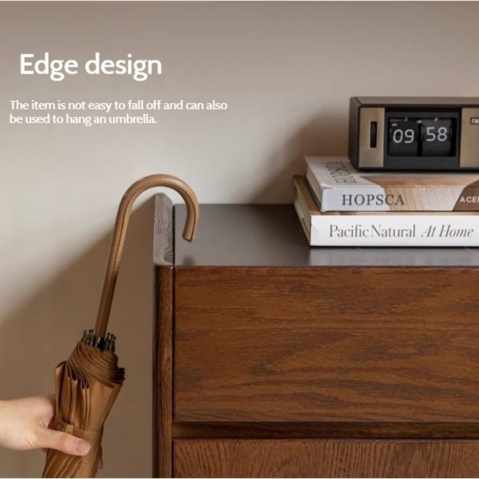 Oak Solid Wood Rock Plate Shoe Cabinet