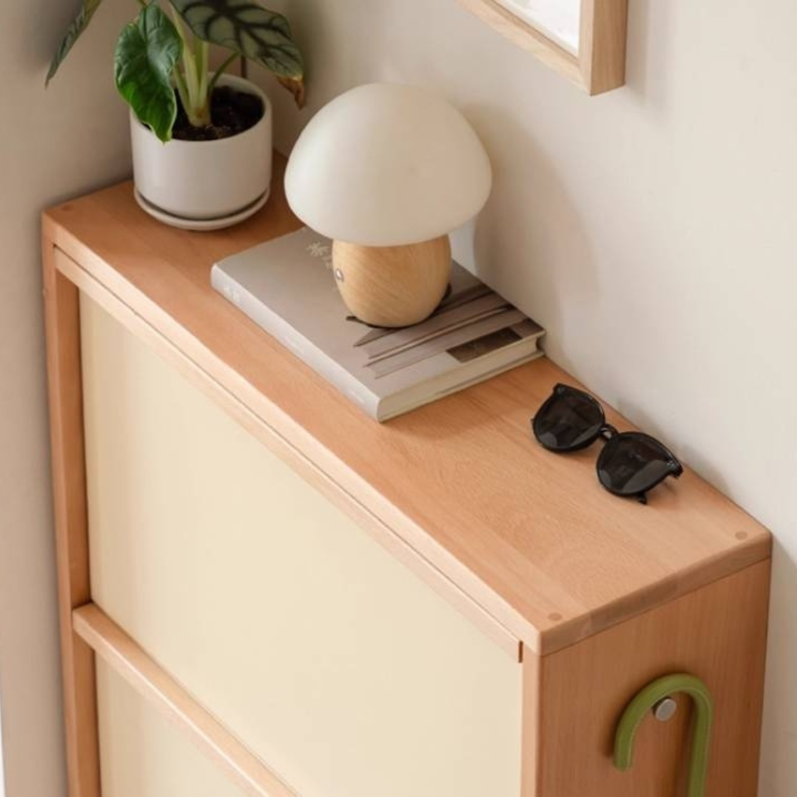 Beech Solid Wood Shoe Cabinet Hallway Cabinet