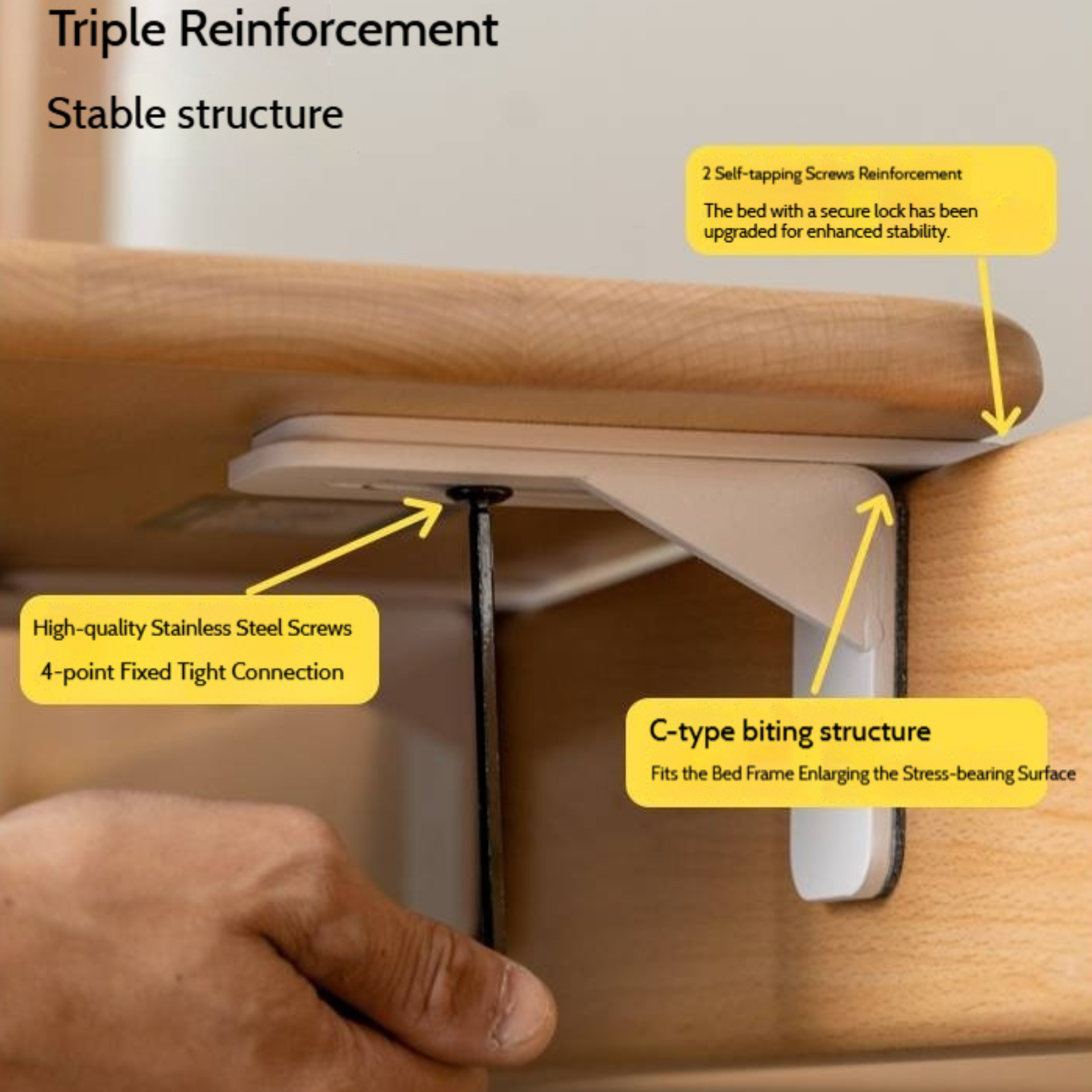 Beech Solid Wood Children's Floating Storage Bedside Shelf