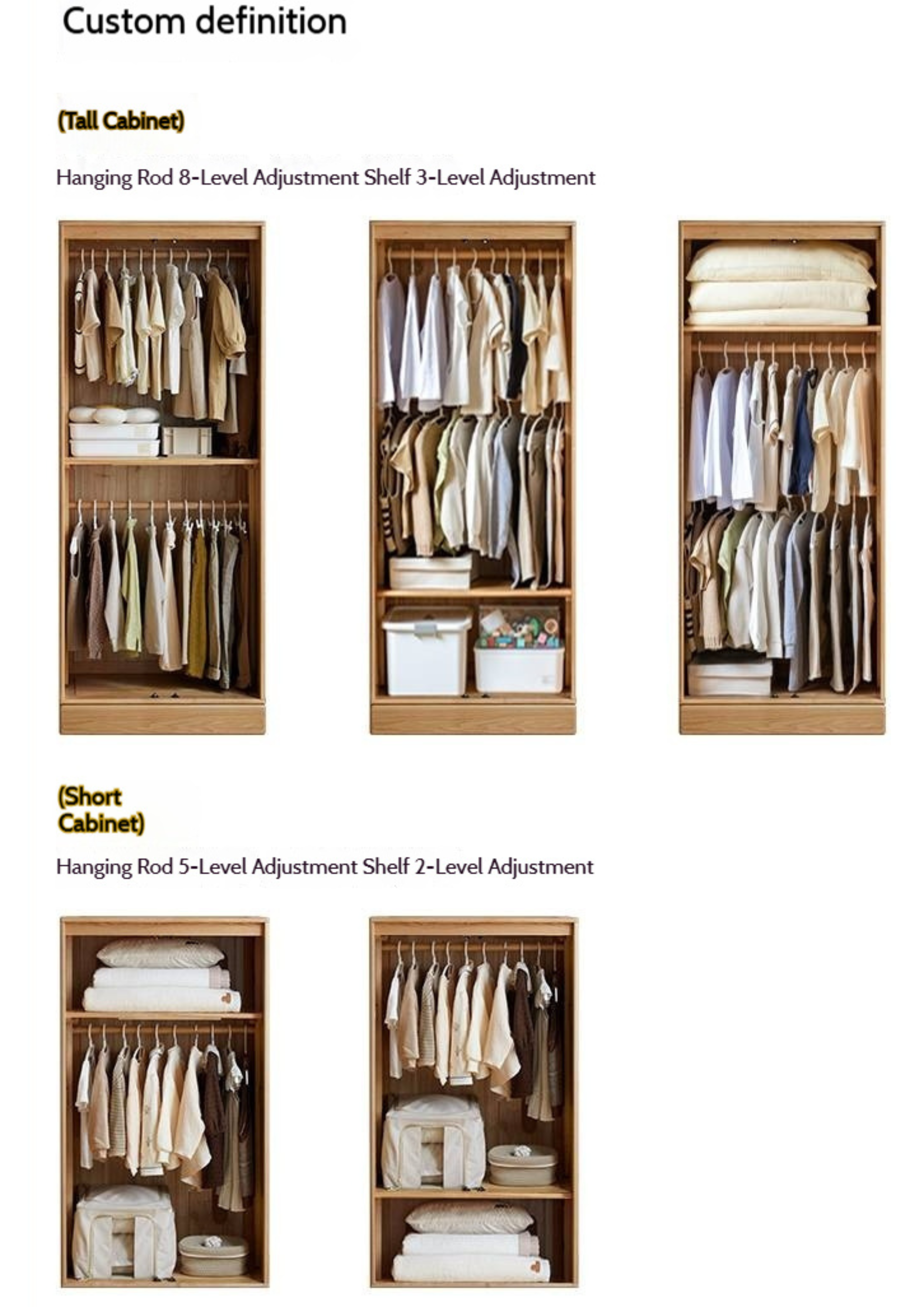 Oak Solid Wood Original Wood Style Children's Wardrobe