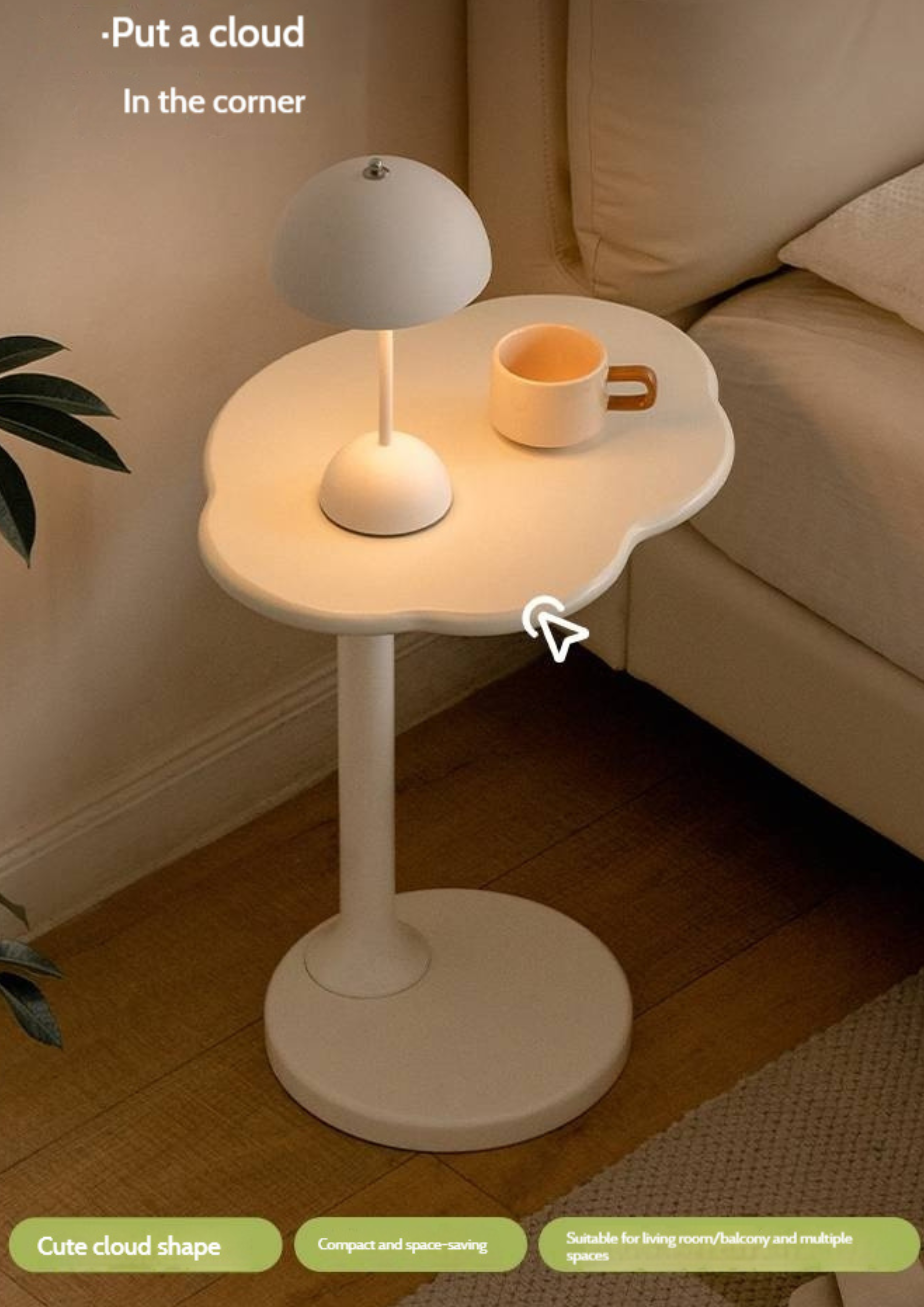 Beech Solid Wood White Cream Style Nightstand