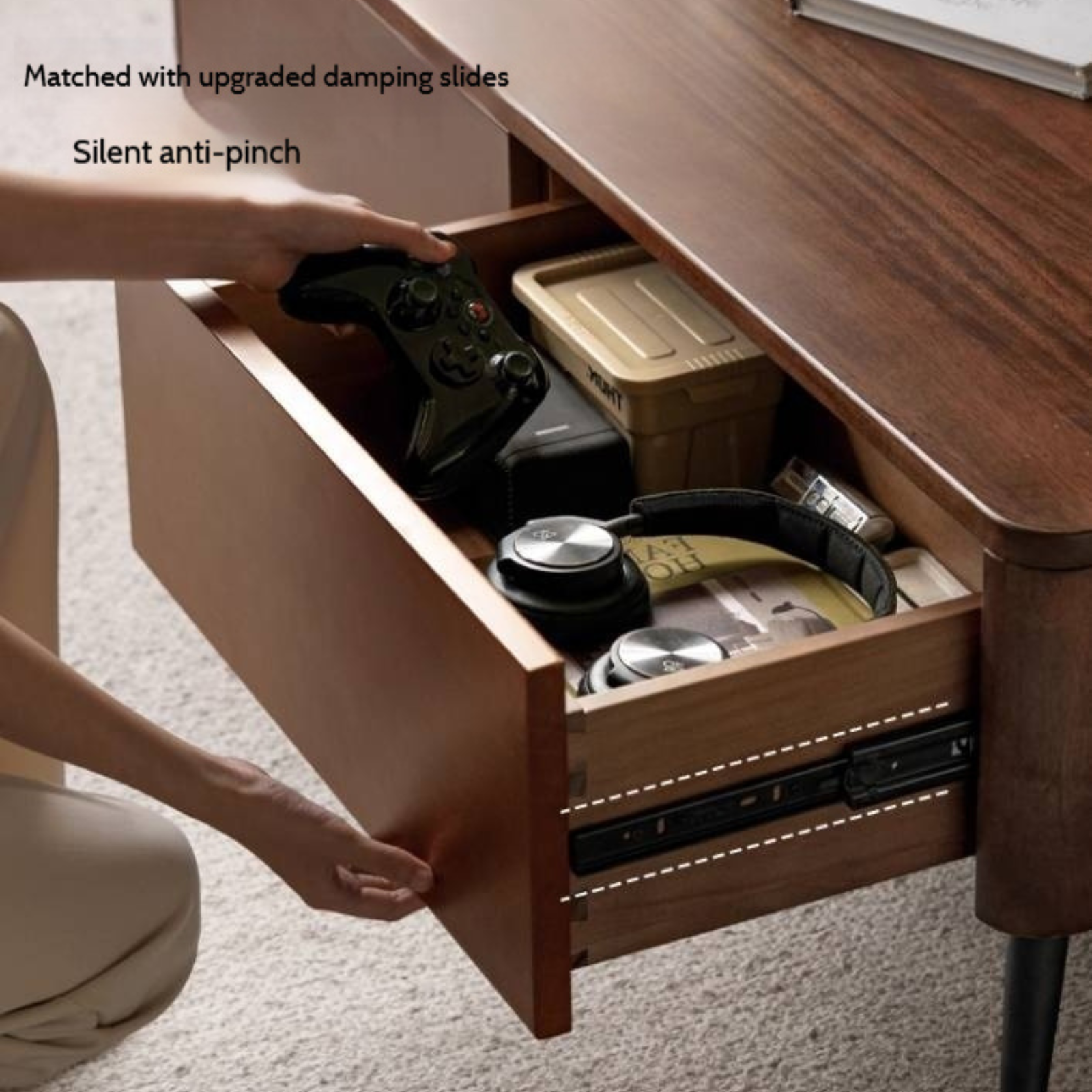 Sandalwood Solid Wood Italian Light Luxury Coffee Table