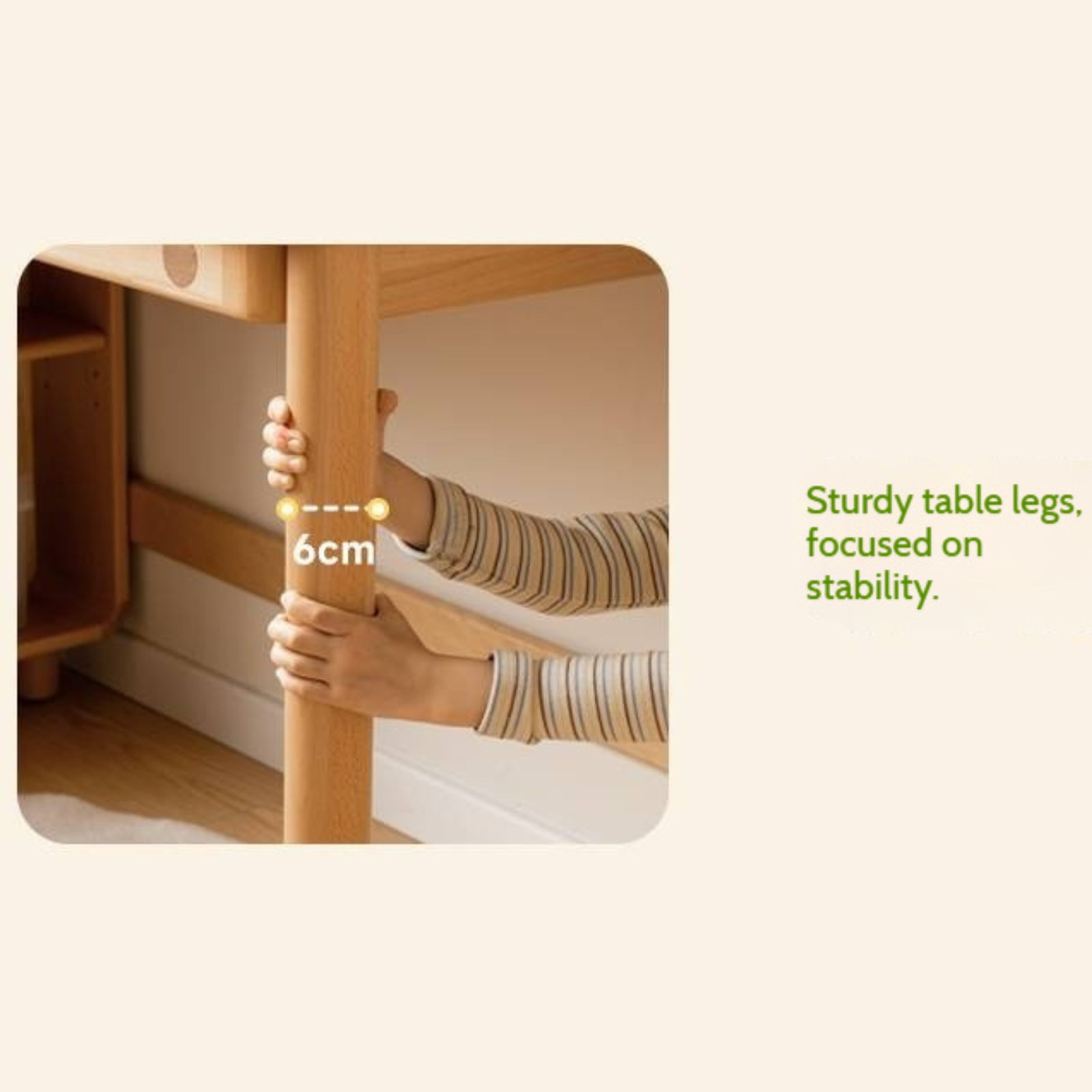 Beech Solid Wood Children's Learning Desk Bookshelf Integrated