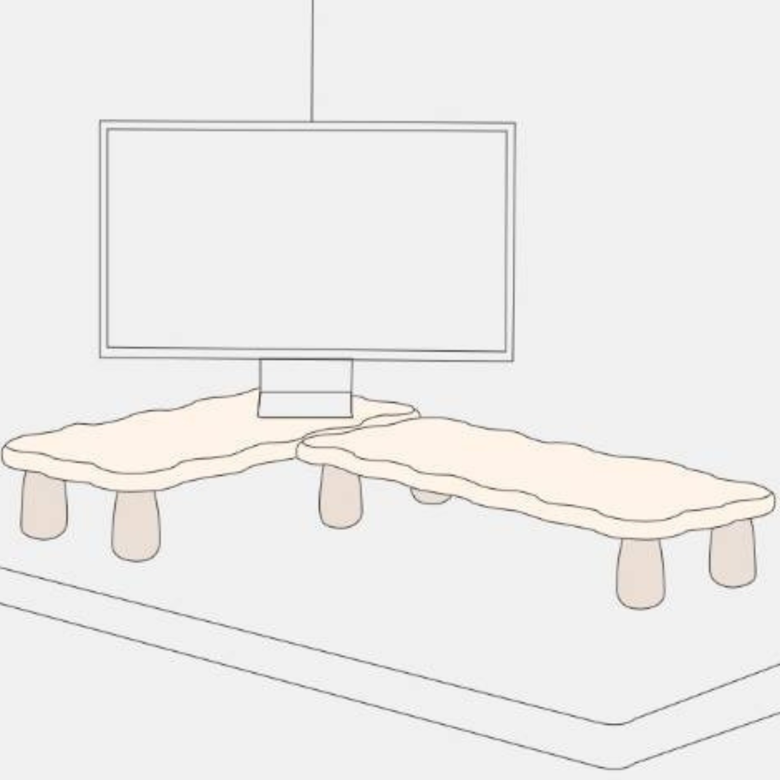 Tulipwood Solid Wood Computer Desktop, Storage Rack