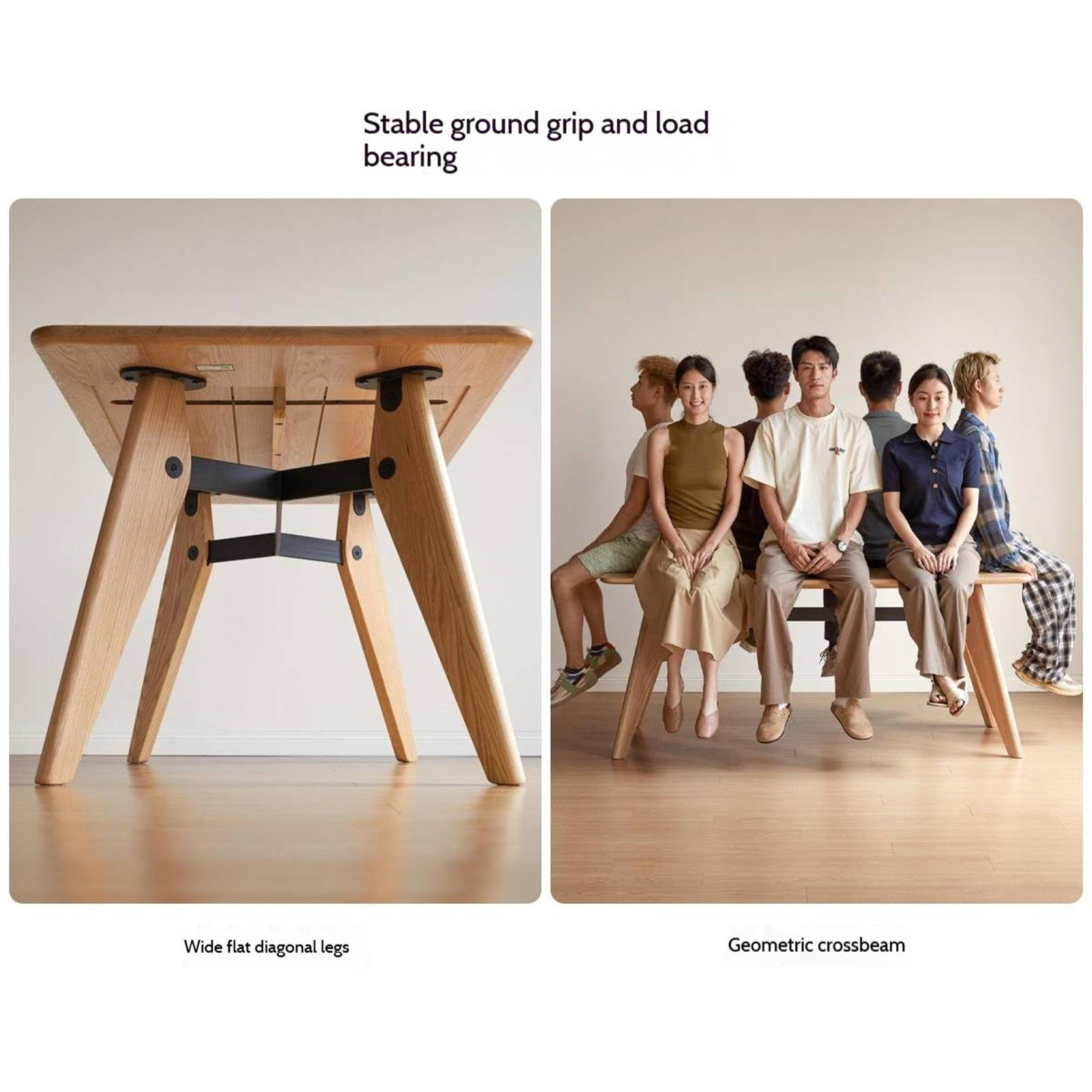 Oak Solid Wood Modern Dining Table