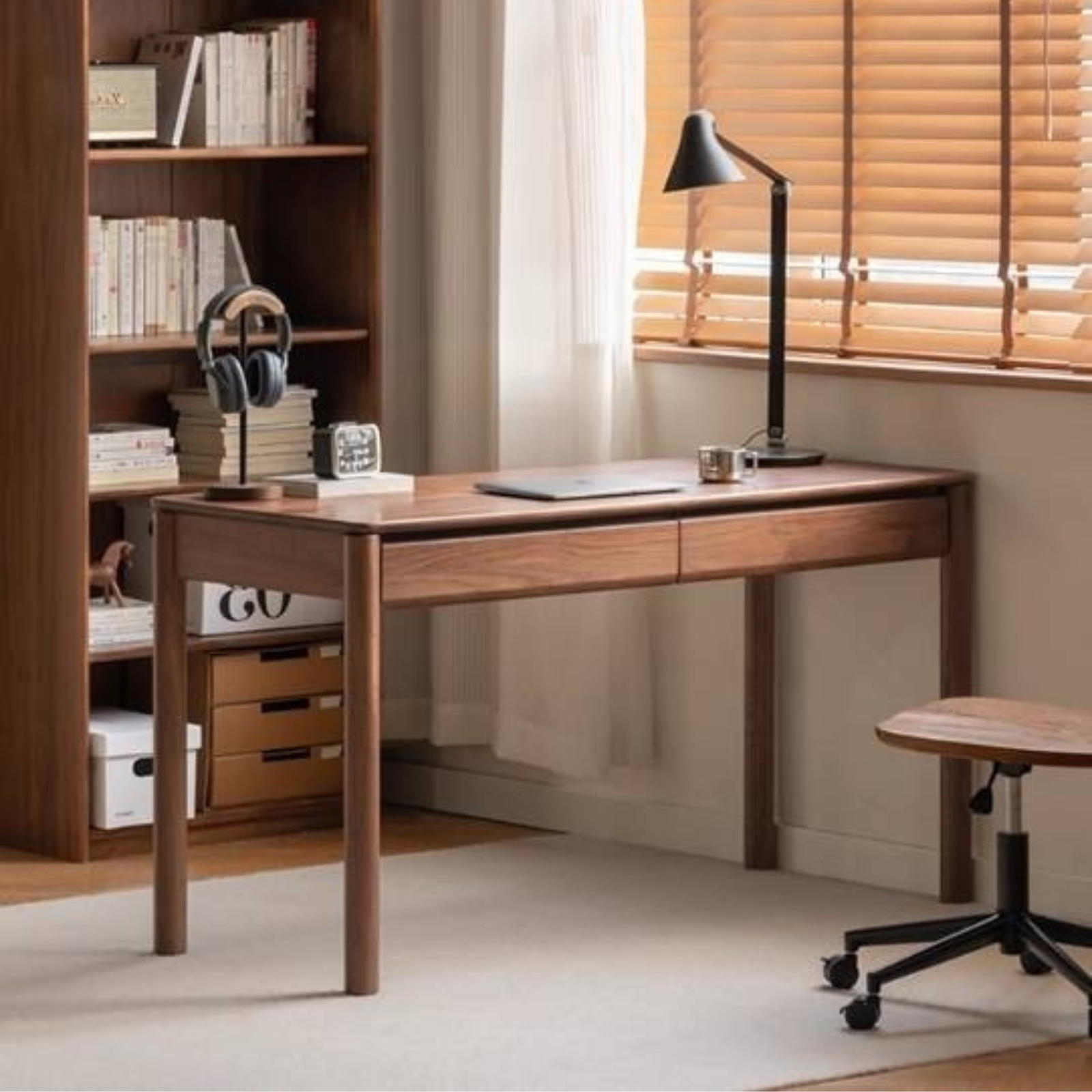 Black Walnut Solid Wood Luxury Office Desk