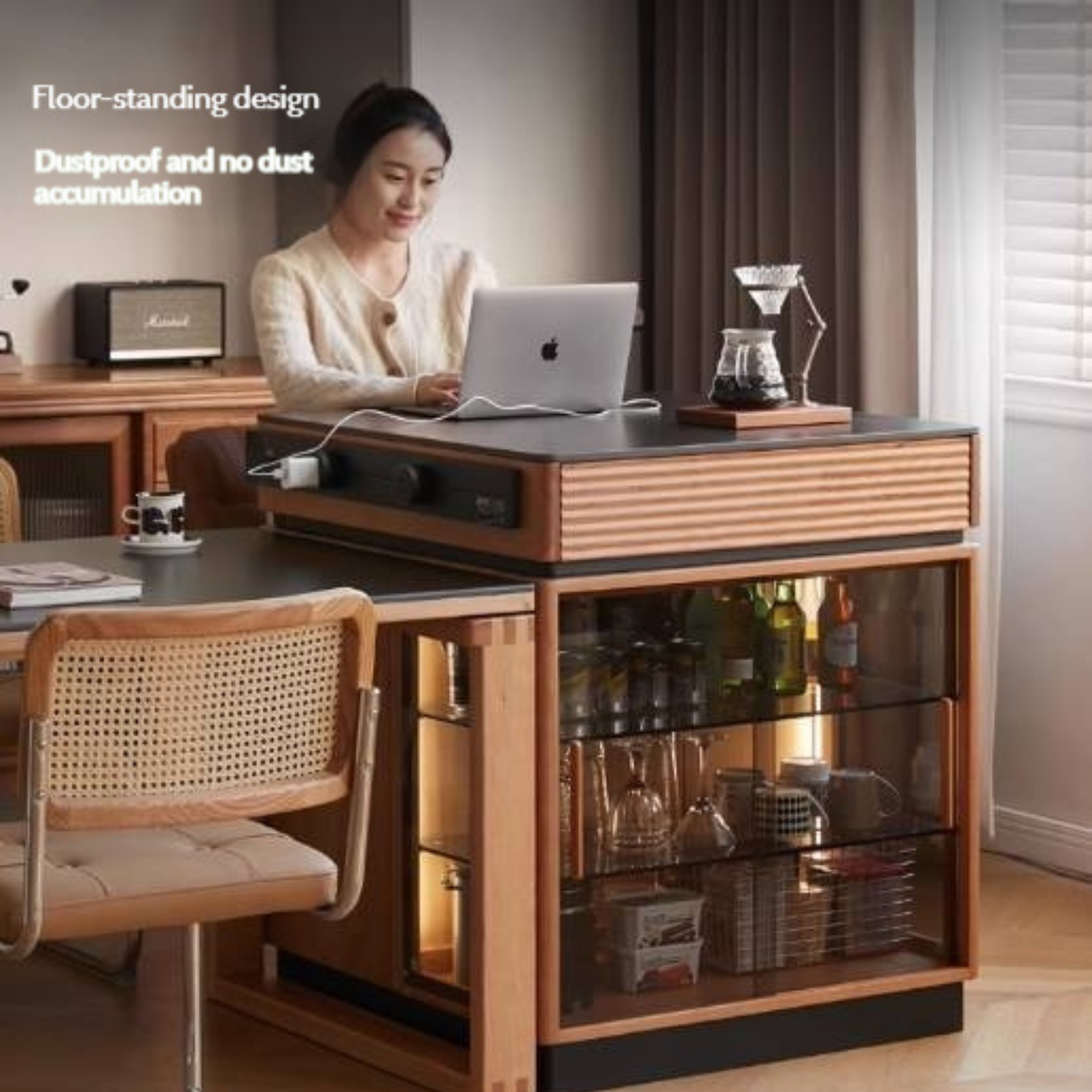 Cherry Solid Wood Retro Island Table