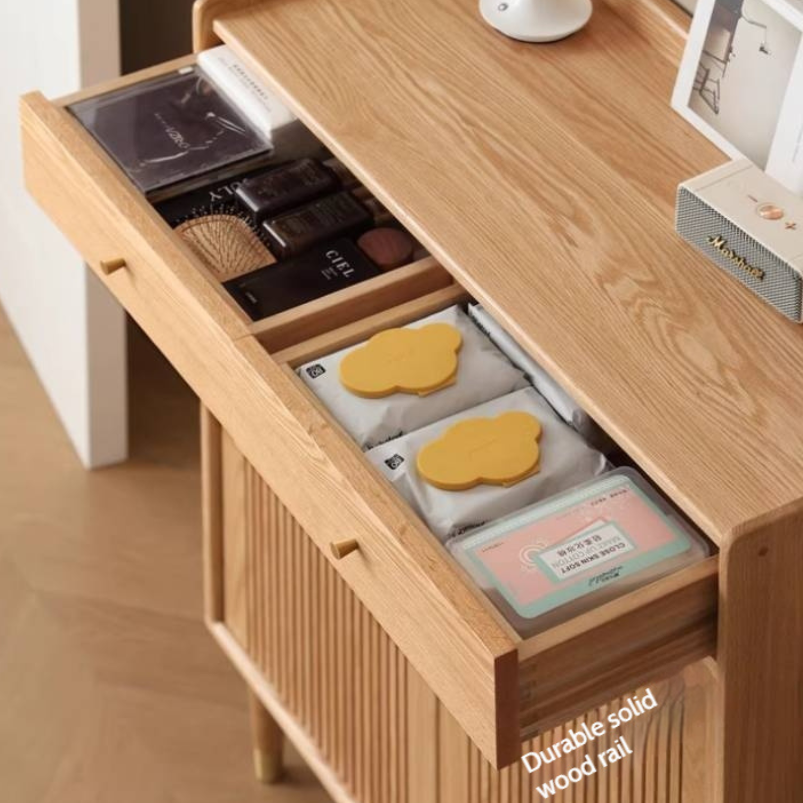 Oak Modern Nordic Shoe Cabinet.