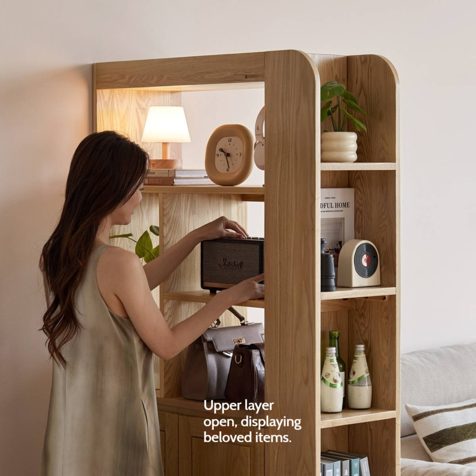 Oak, Ash Solid Wood Partition Cabinet