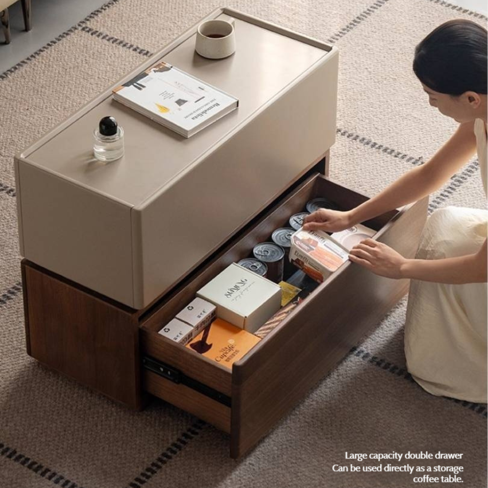 Black Walnut Solid Wood Italian Light Luxury Style Side Table