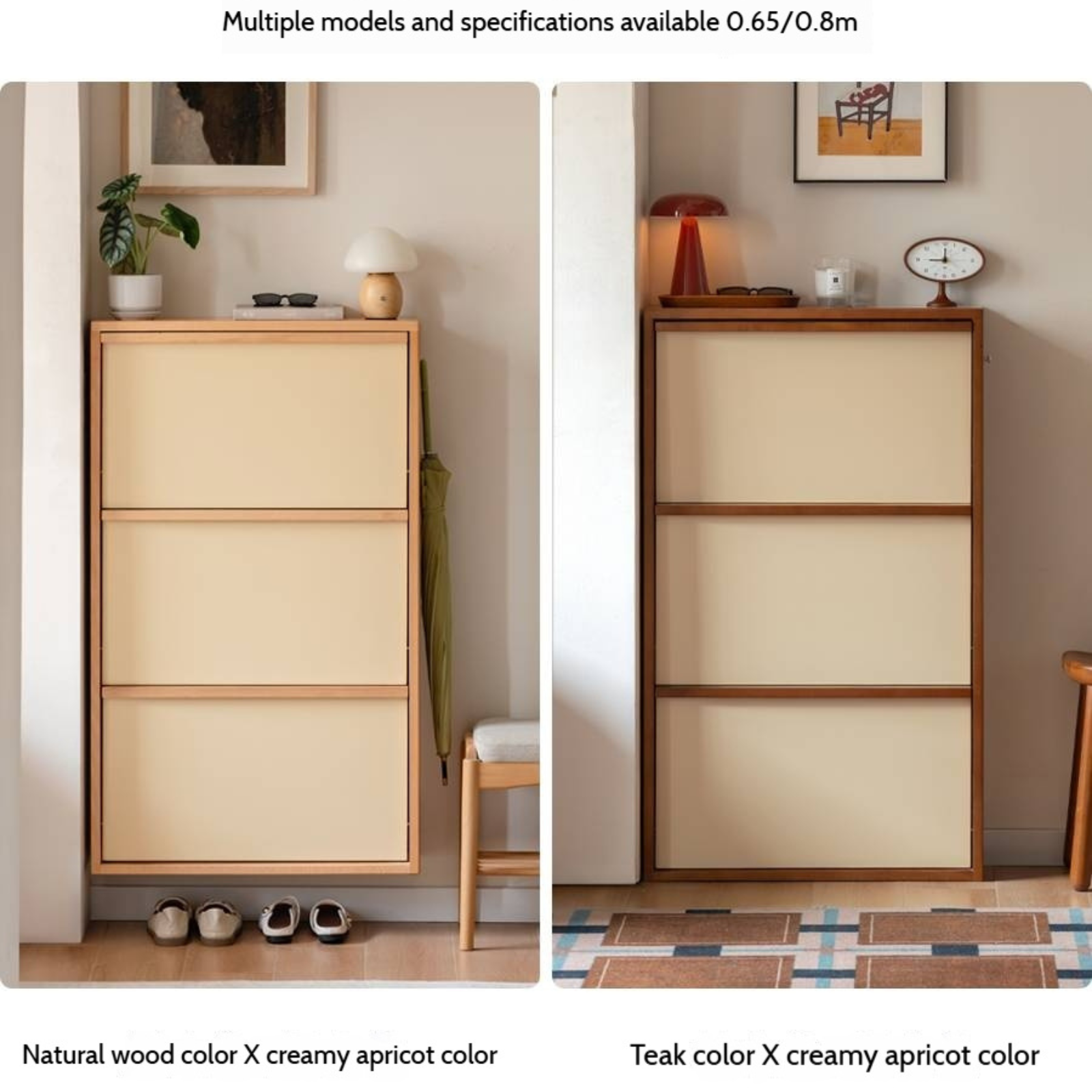 Beech Solid Wood Shoe Cabinet Hallway Cabinet