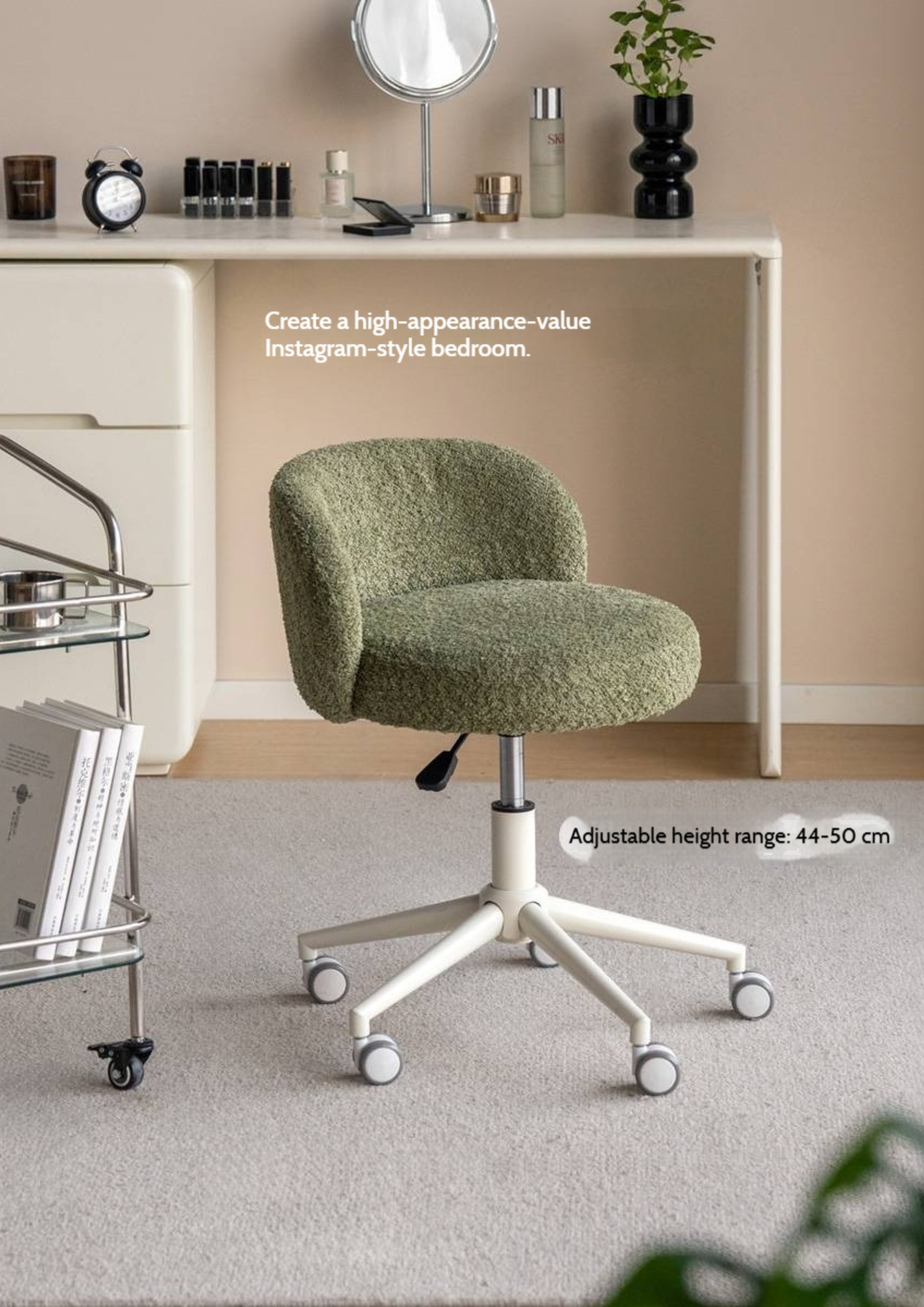 Modern Height Adjustable Makeup Chair