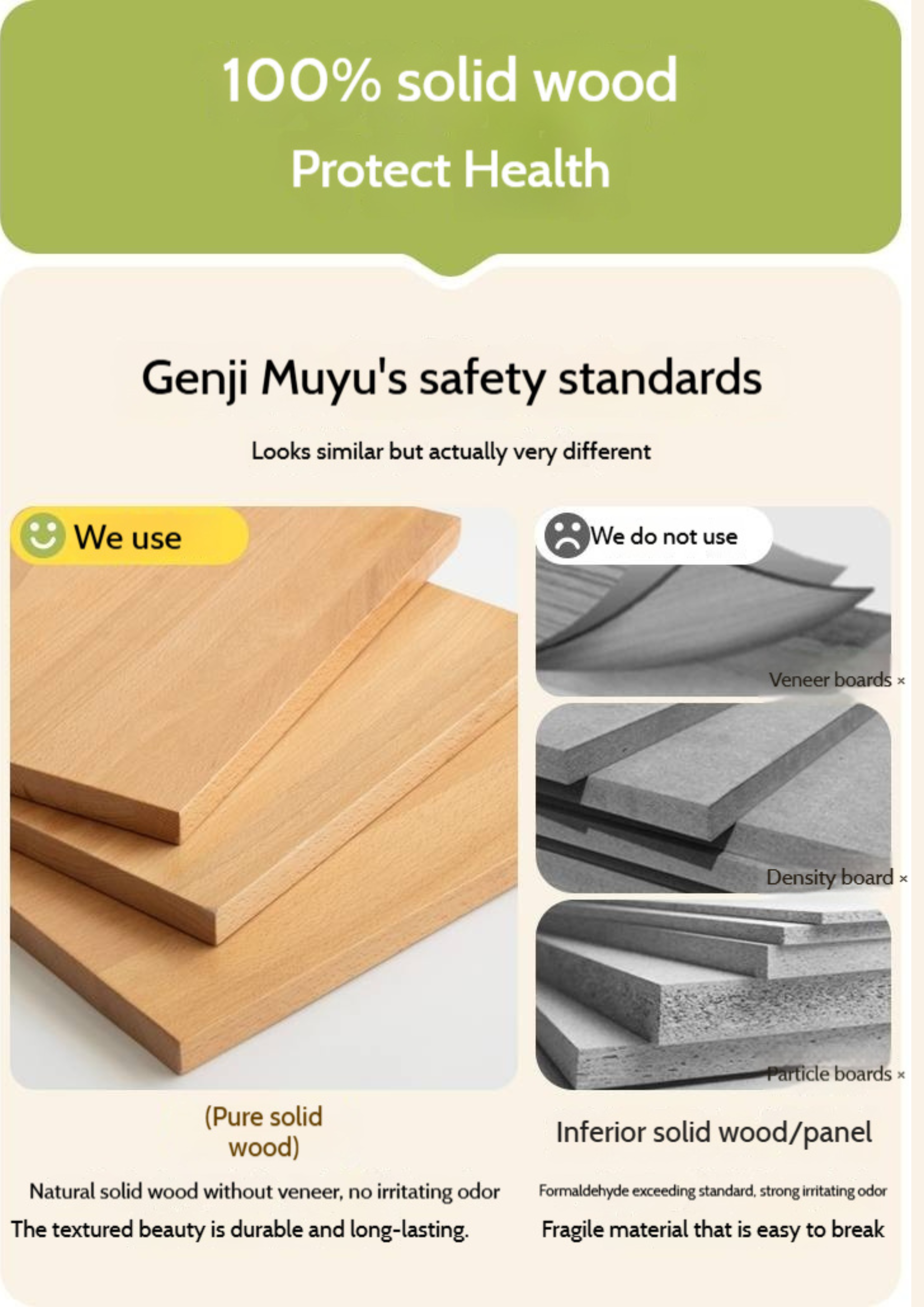 Beech Solid Wood Children's Floating Storage Bedside Shelf