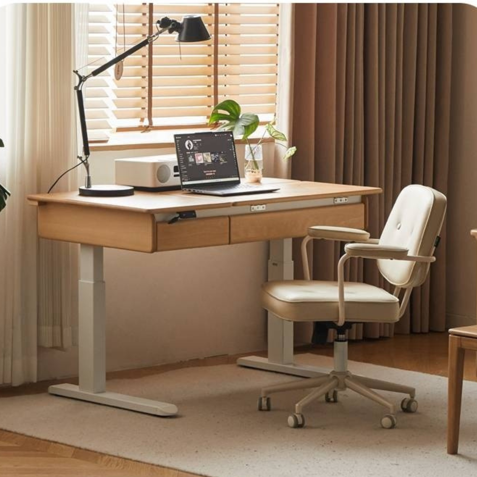 Beech Solid Wood Children's Electric Learning Desk