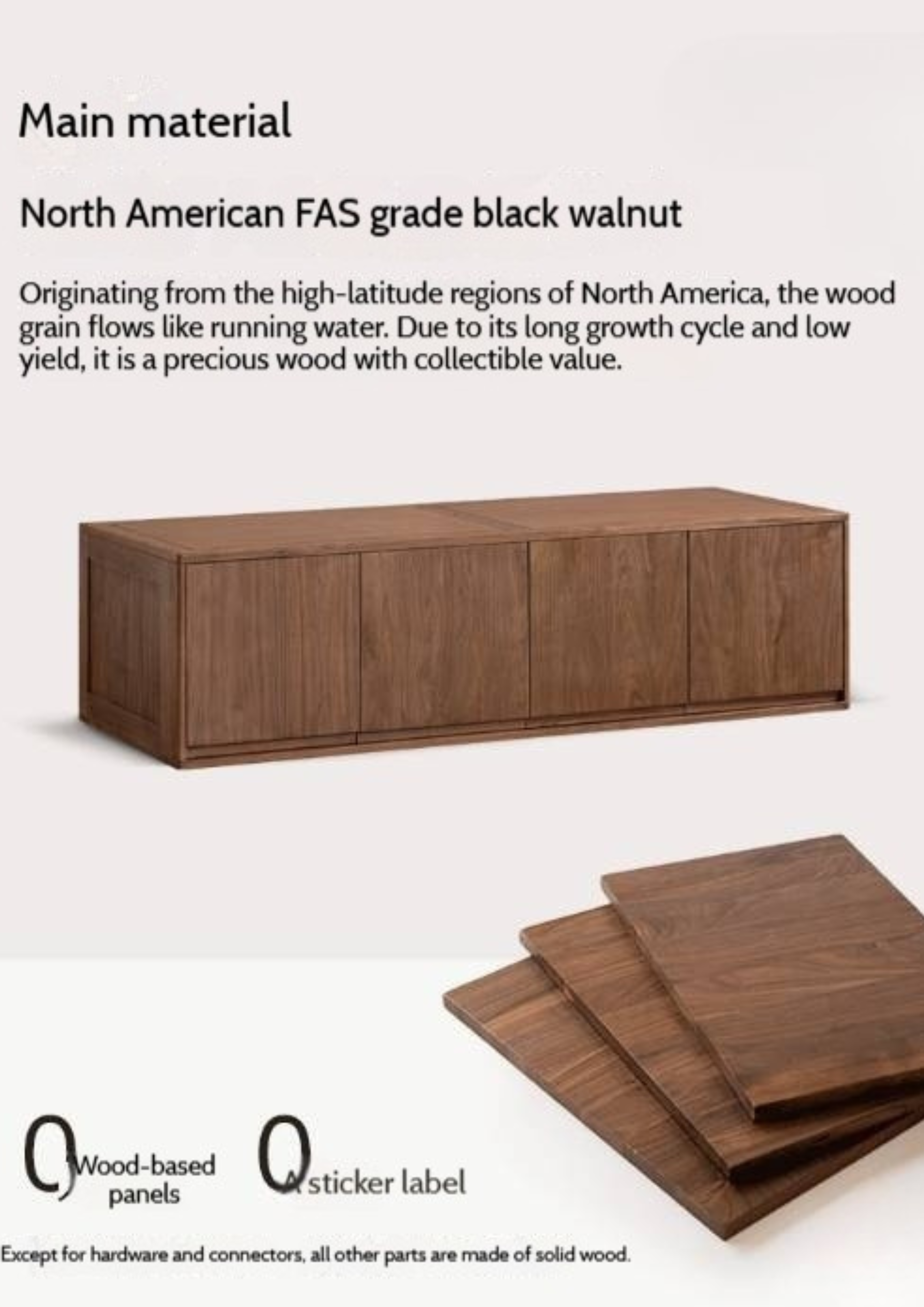 Black Walnut, Ash, Oak Solid Wood  Light Luxury Wardrobe Top Cabinet