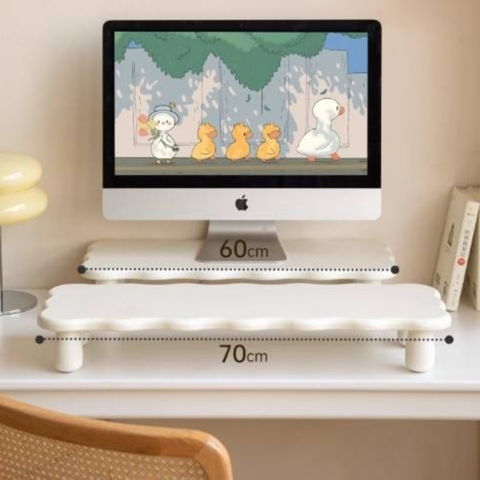 Tulipwood Solid Wood Computer Desktop, Storage Rack