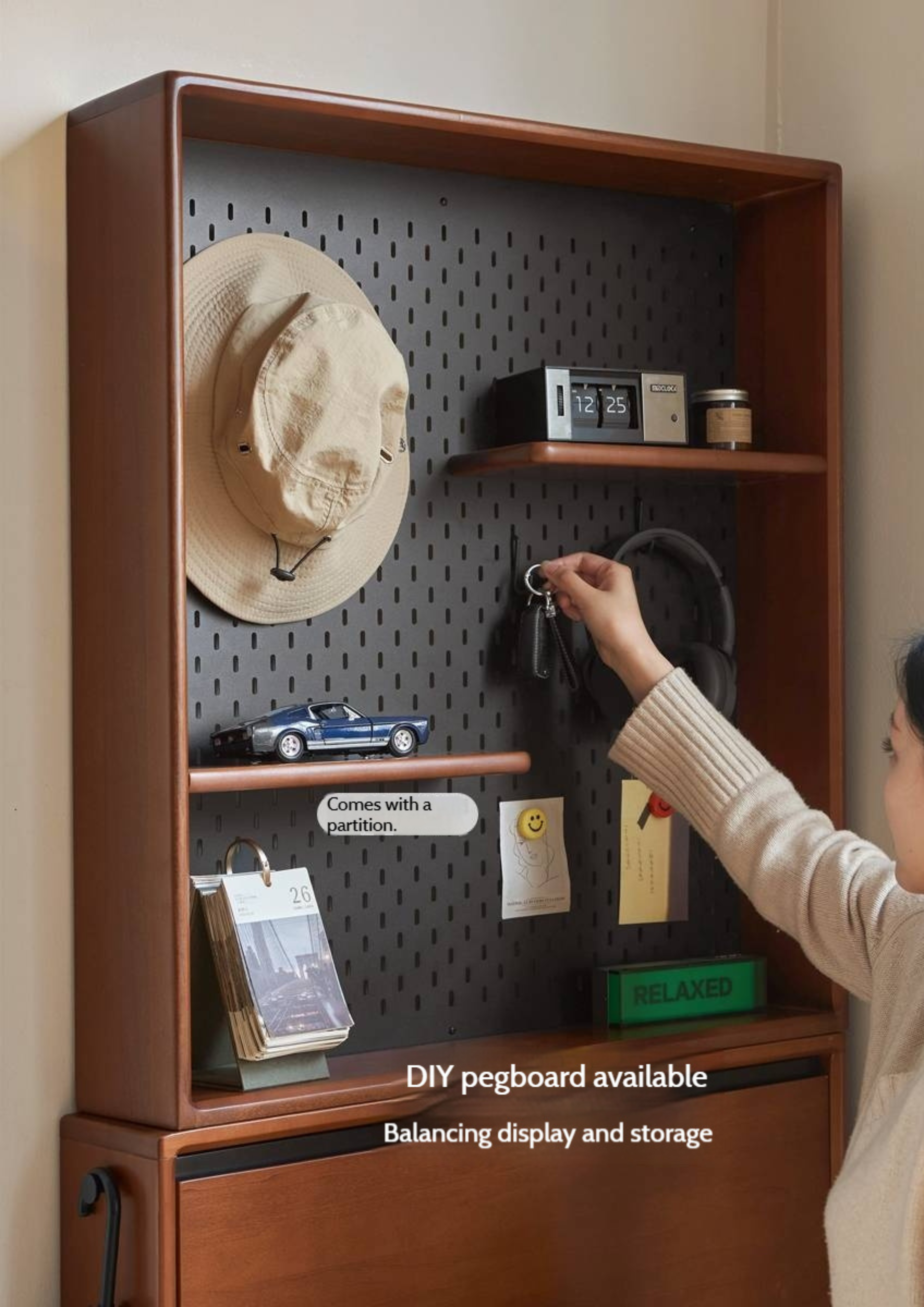 Poplar Solid Wood Middle-Age Ultra-Thin Shoe Cabinet