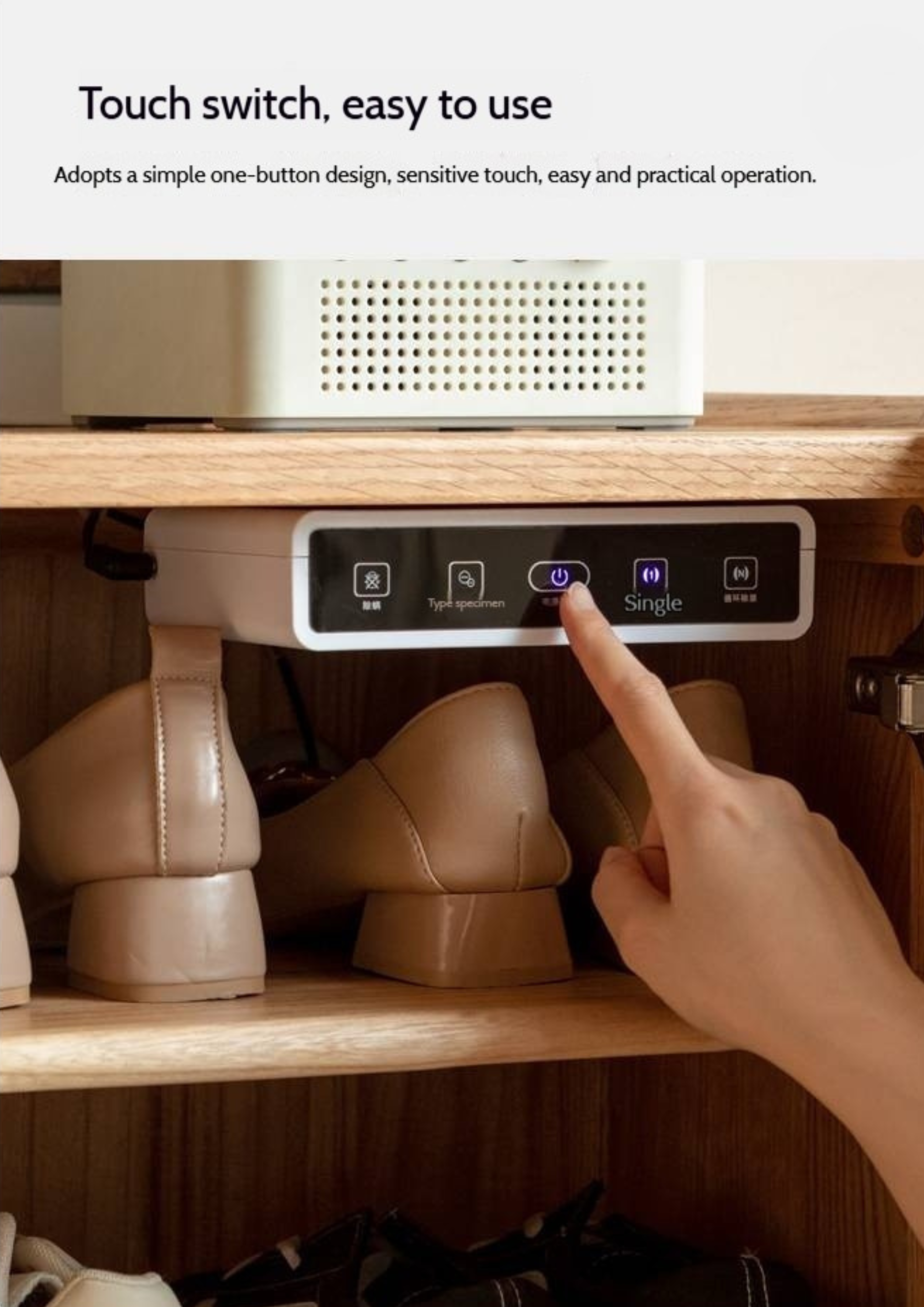 Oak, Solid Rubber Wood Shoe Cabinet