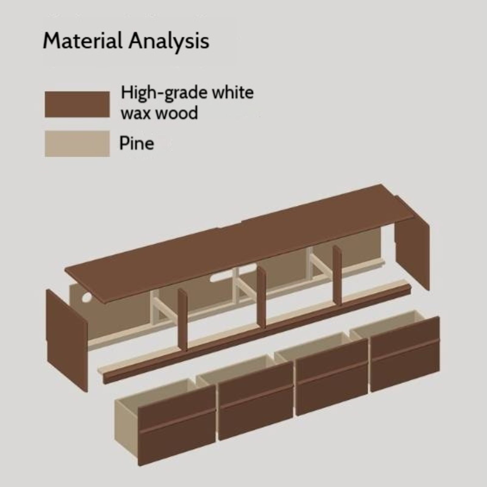 Ash Solid Wood Wabi-Sabi Style TV Cabinet