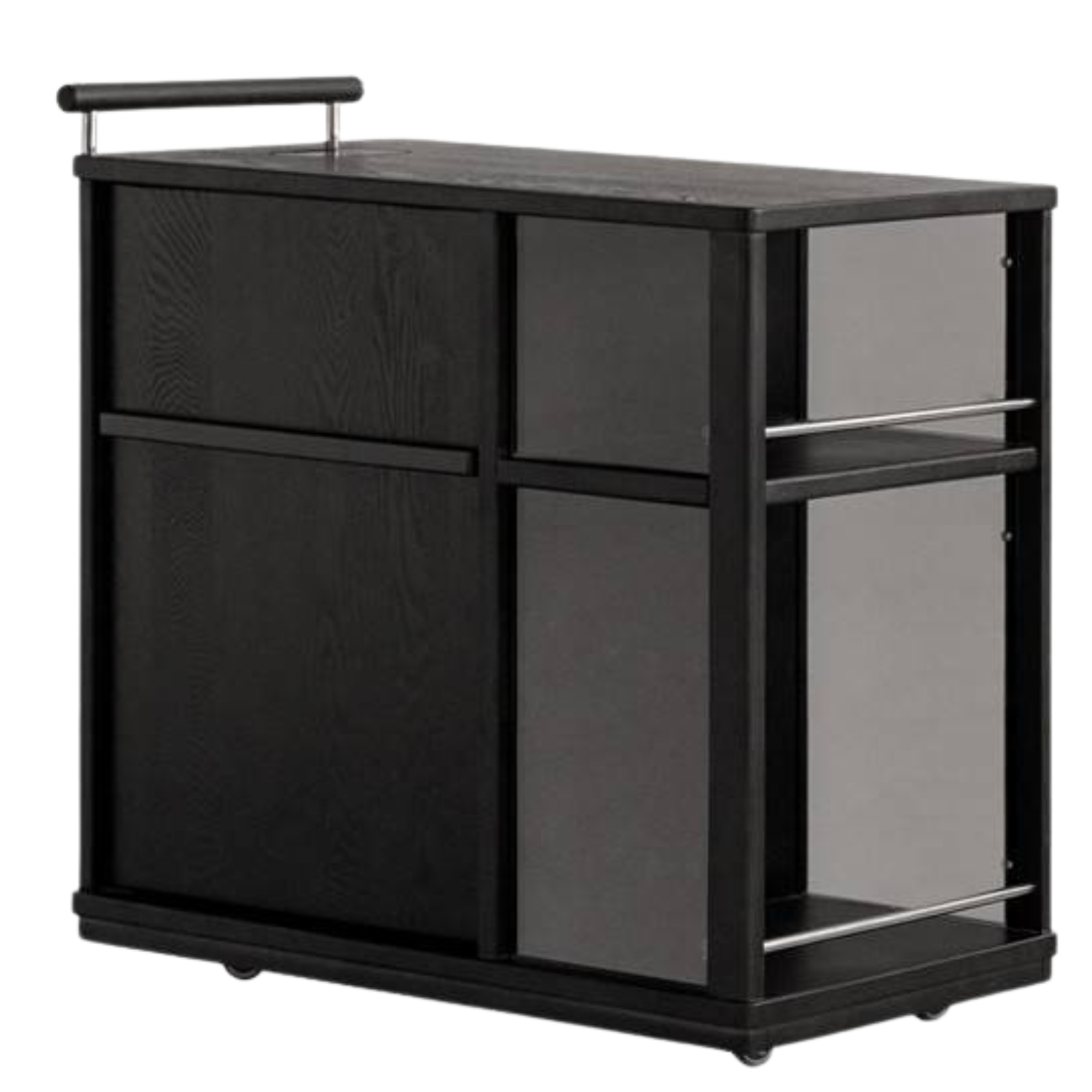 Ash Solid Wood Mobile Side Cabinet