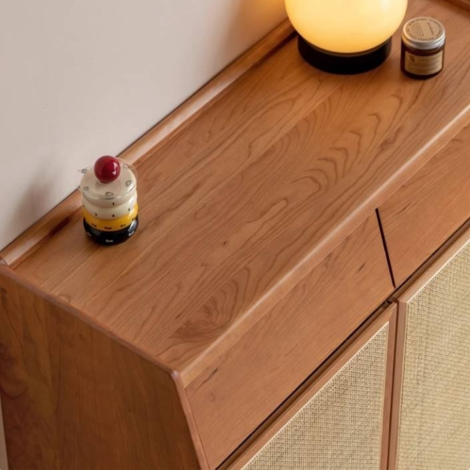 Сherry, Oak Solid Wood Rattan Locker Shoe Cabinet