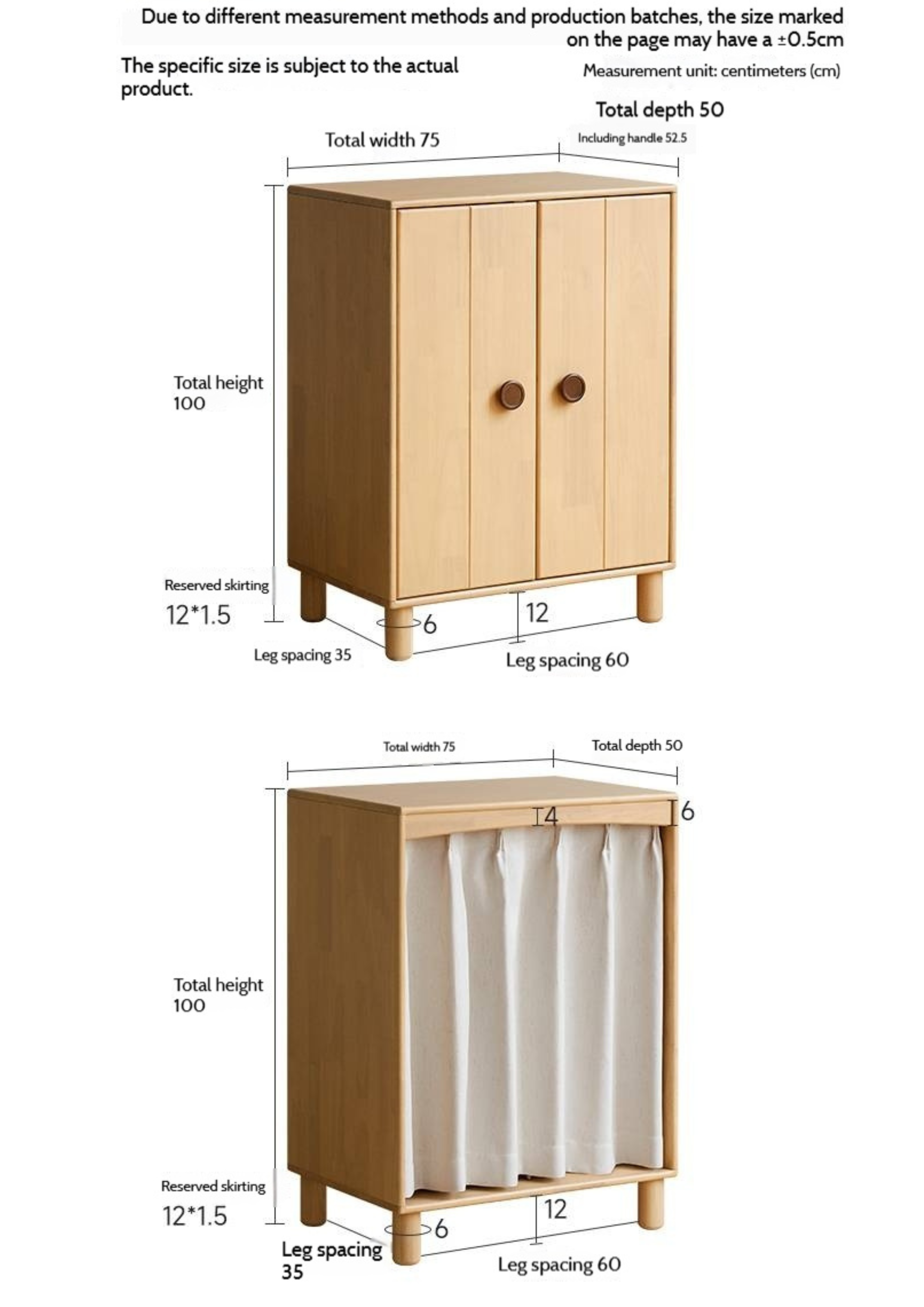 Solid Rubberwood Children's Wardrobe