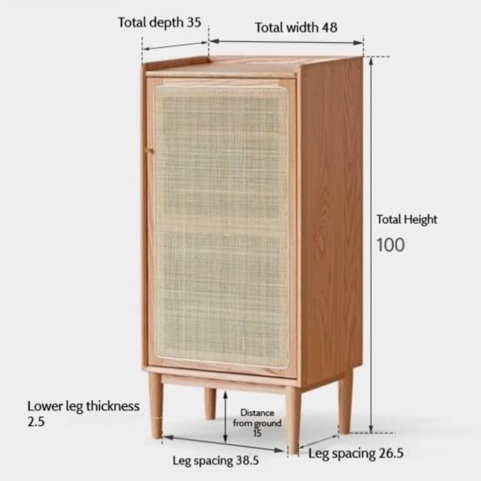 Oak Solid Wood Entrance Shoe Cabinet