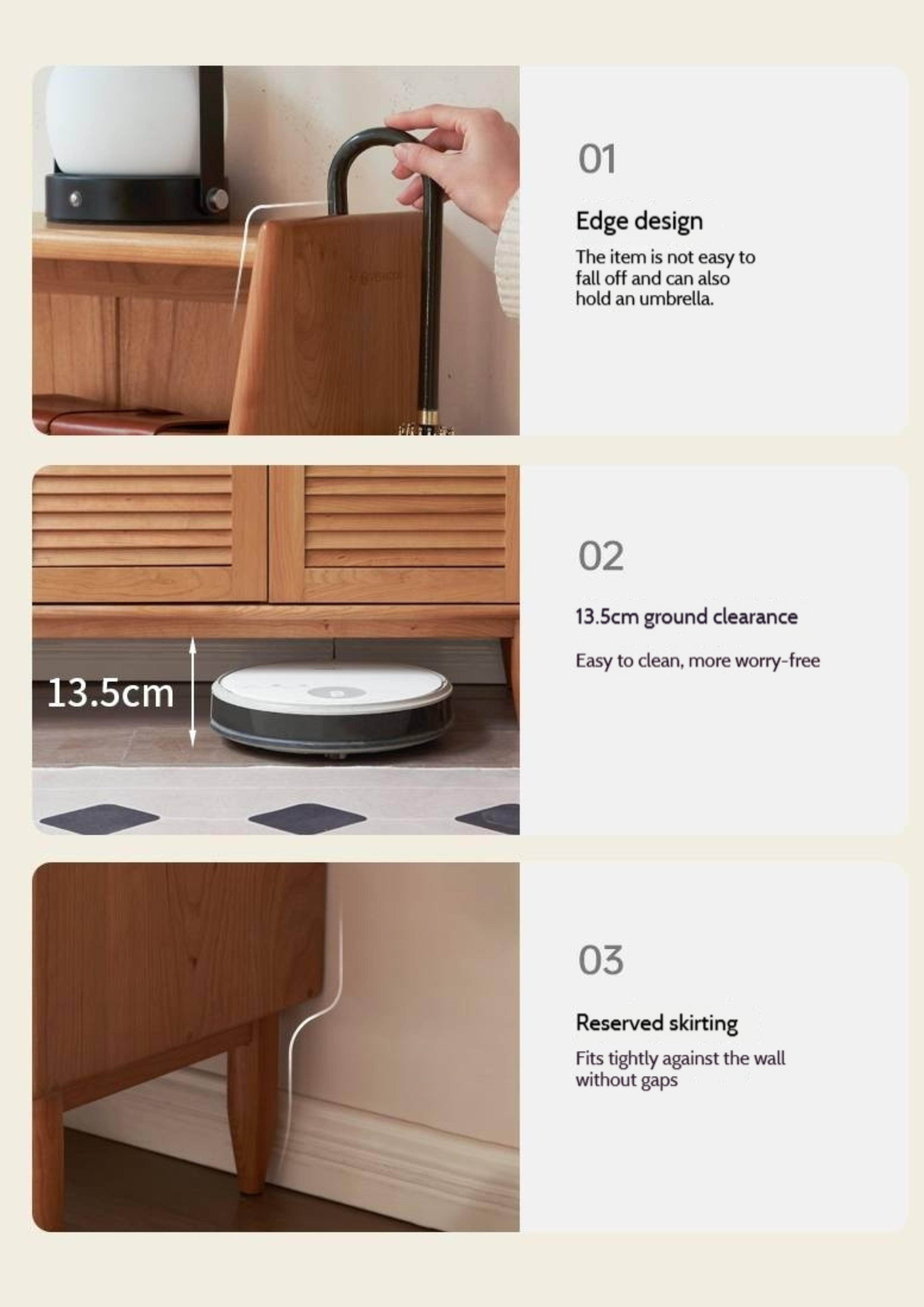 Cherry Solid Wood Entrance Shoe Cabinet