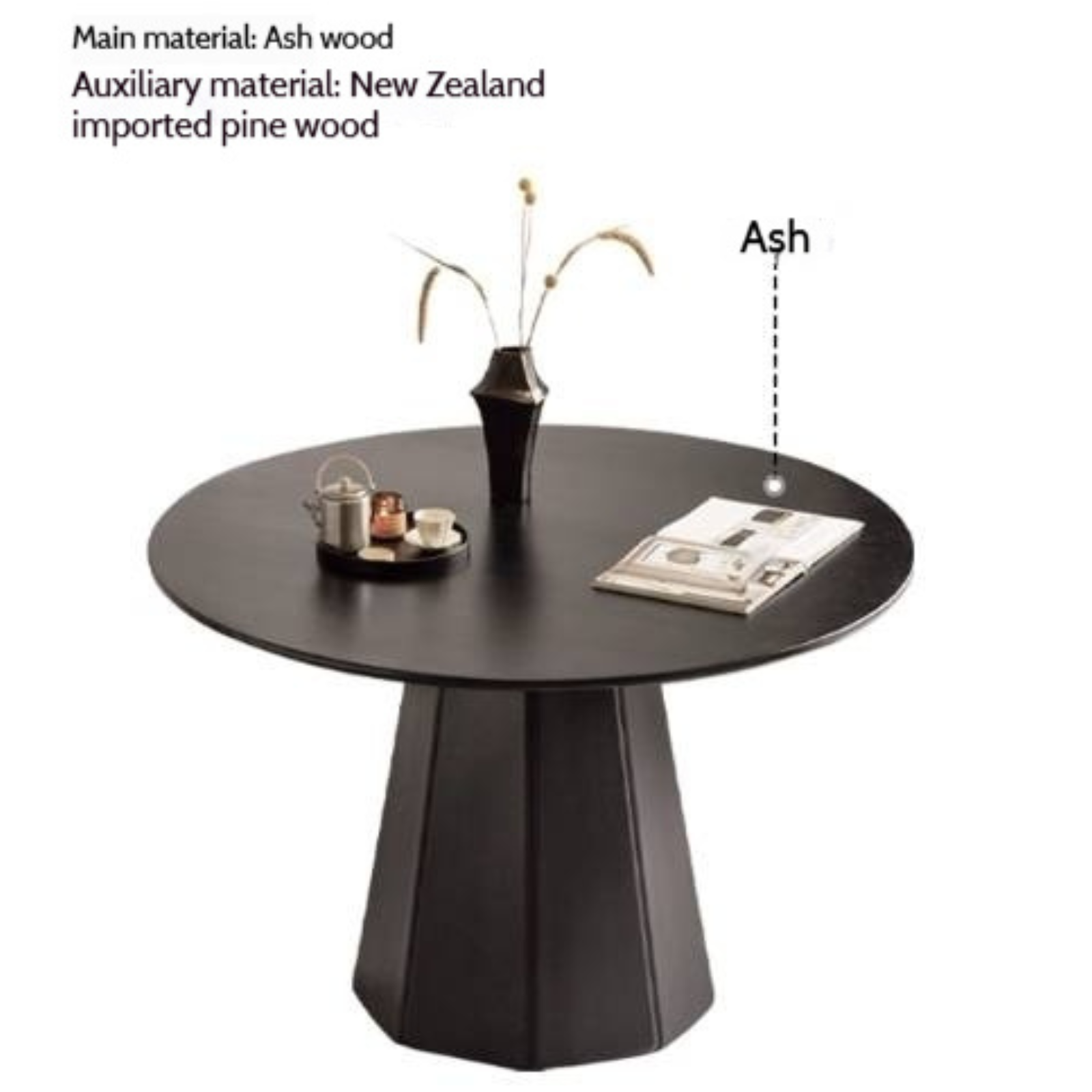 Ash Solid Wood Modern Minimalist Style Dining Table