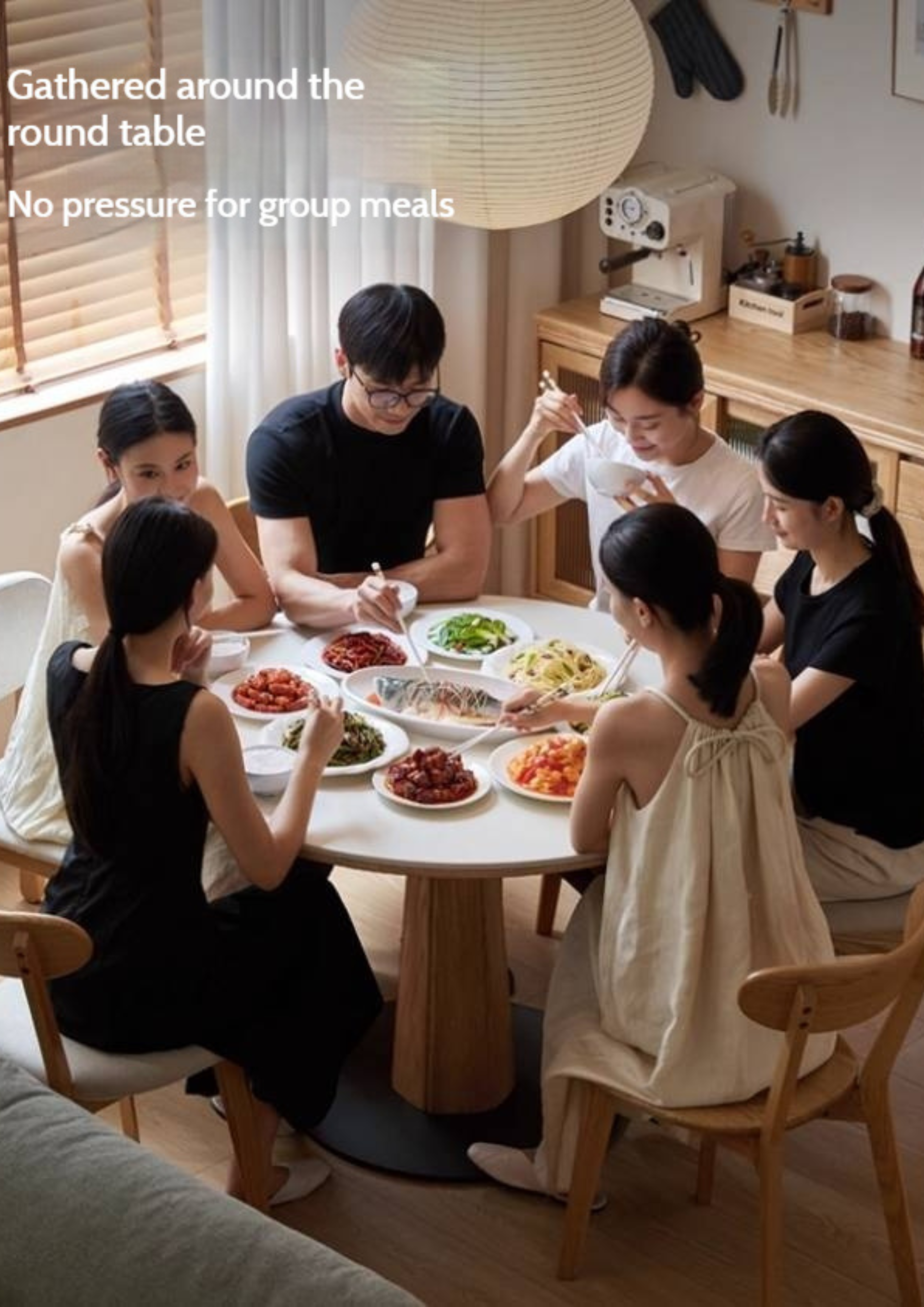 Oak Solid Wood Slab Round Dining Table