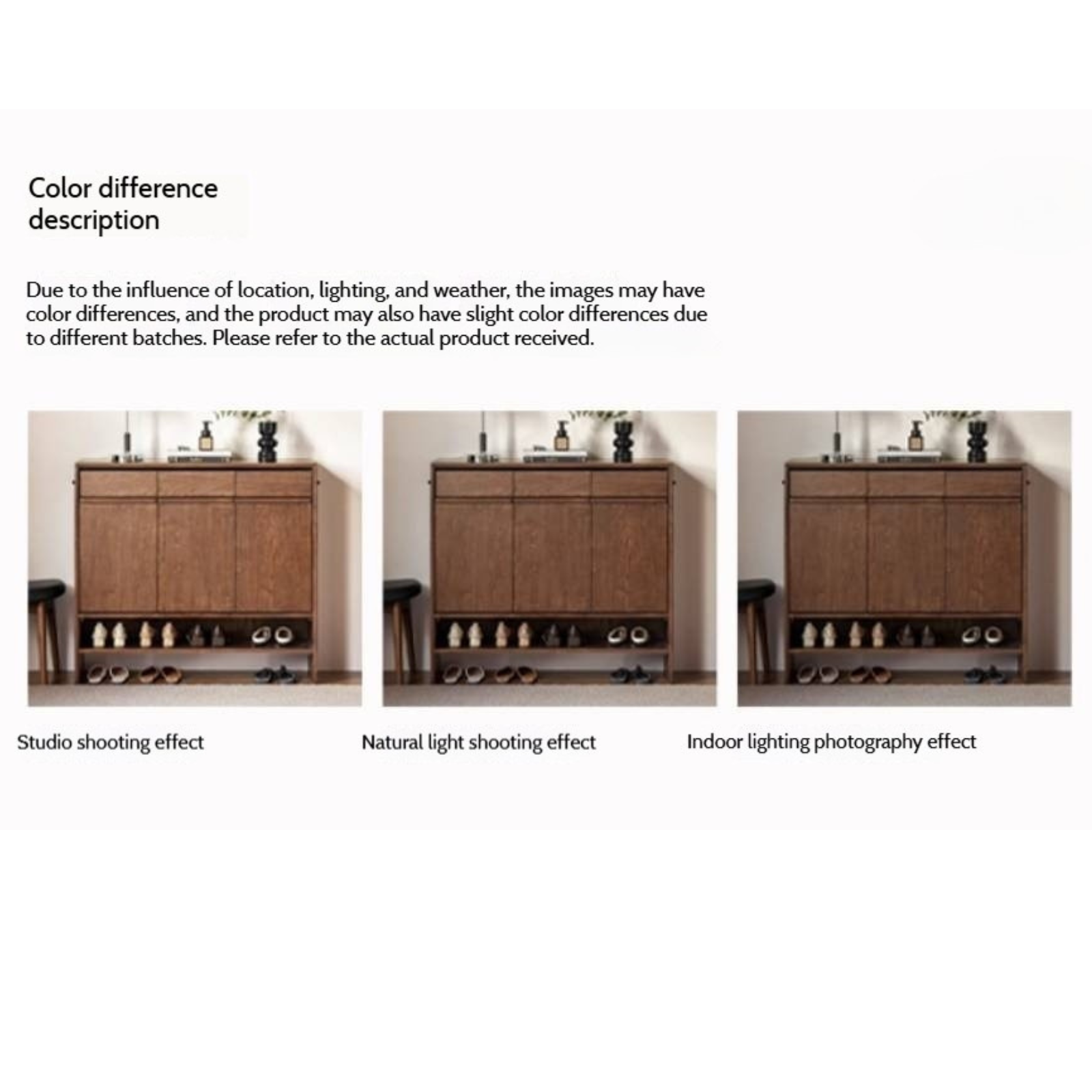 Black Walnut, Oak Solid Wood Italian Light Luxury Shoe Cabinet