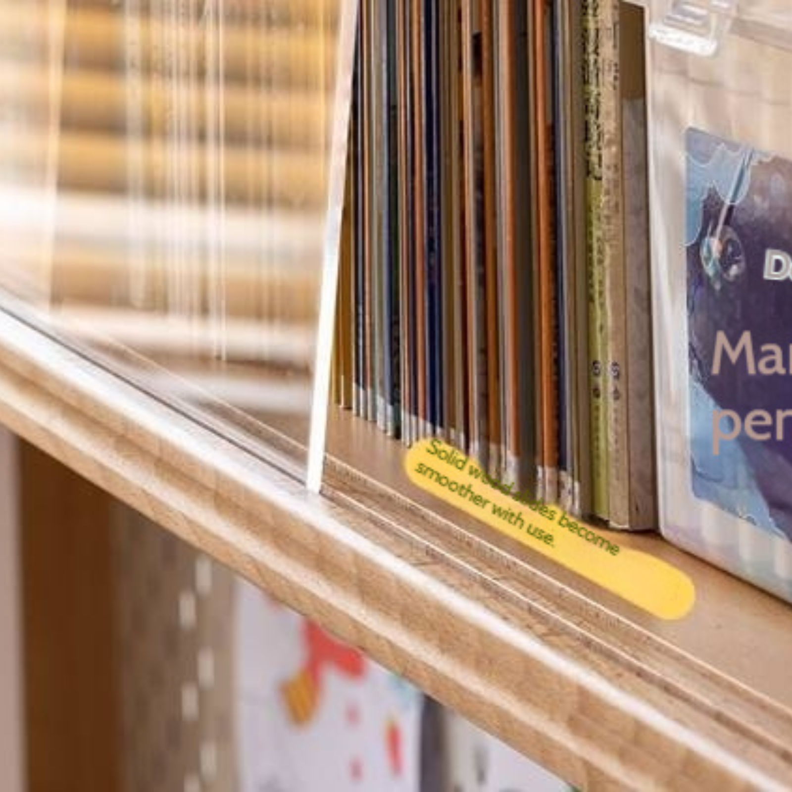 Beech Solid Wood Children's Study Desk Bookshelf Integrated