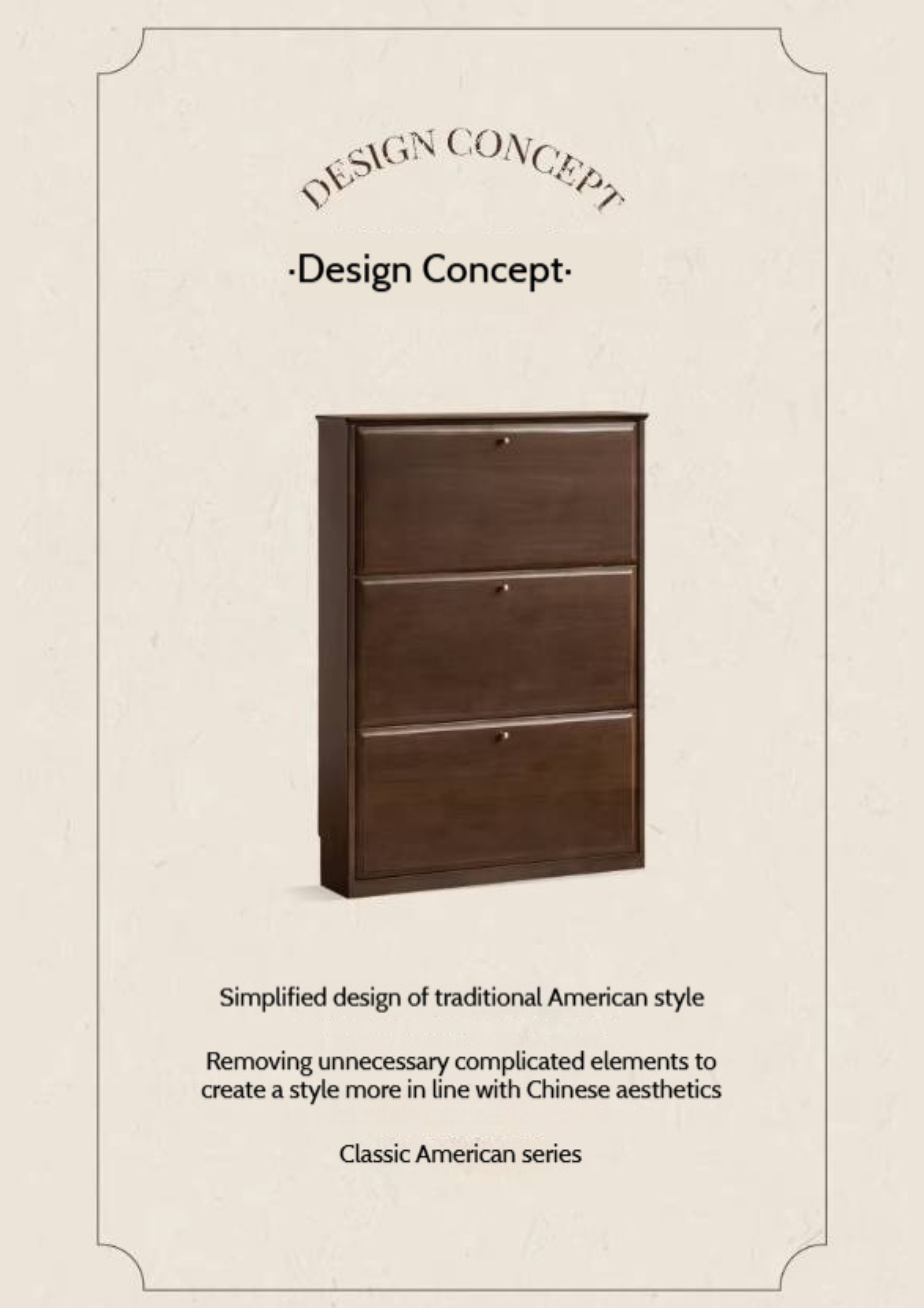 Poplar, Solid Rubber Wood Retro Narrow Shoe Cabinet