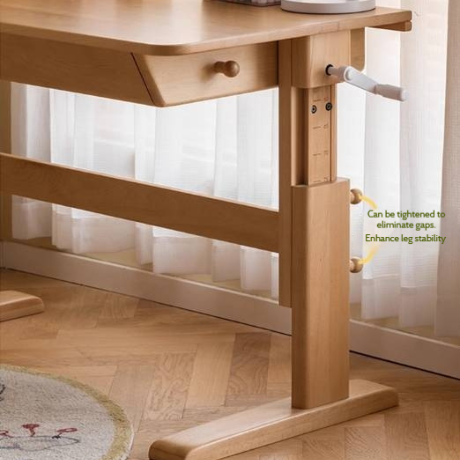 Beech Solid Wood Children's Hand-cranked Height Desk