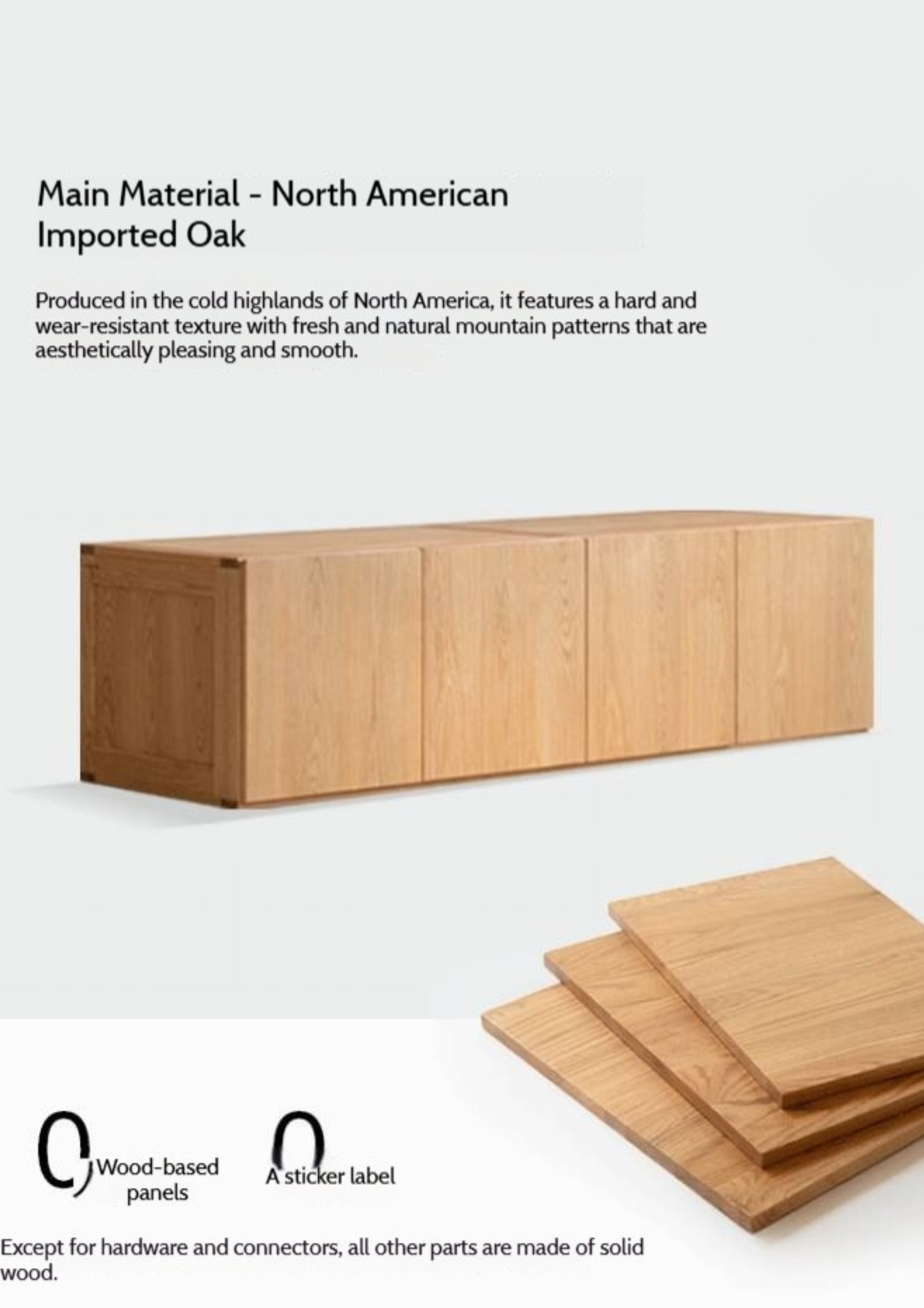 Oak, Ash, Cherry Solid Wood Modern Simple Wardrobe Top