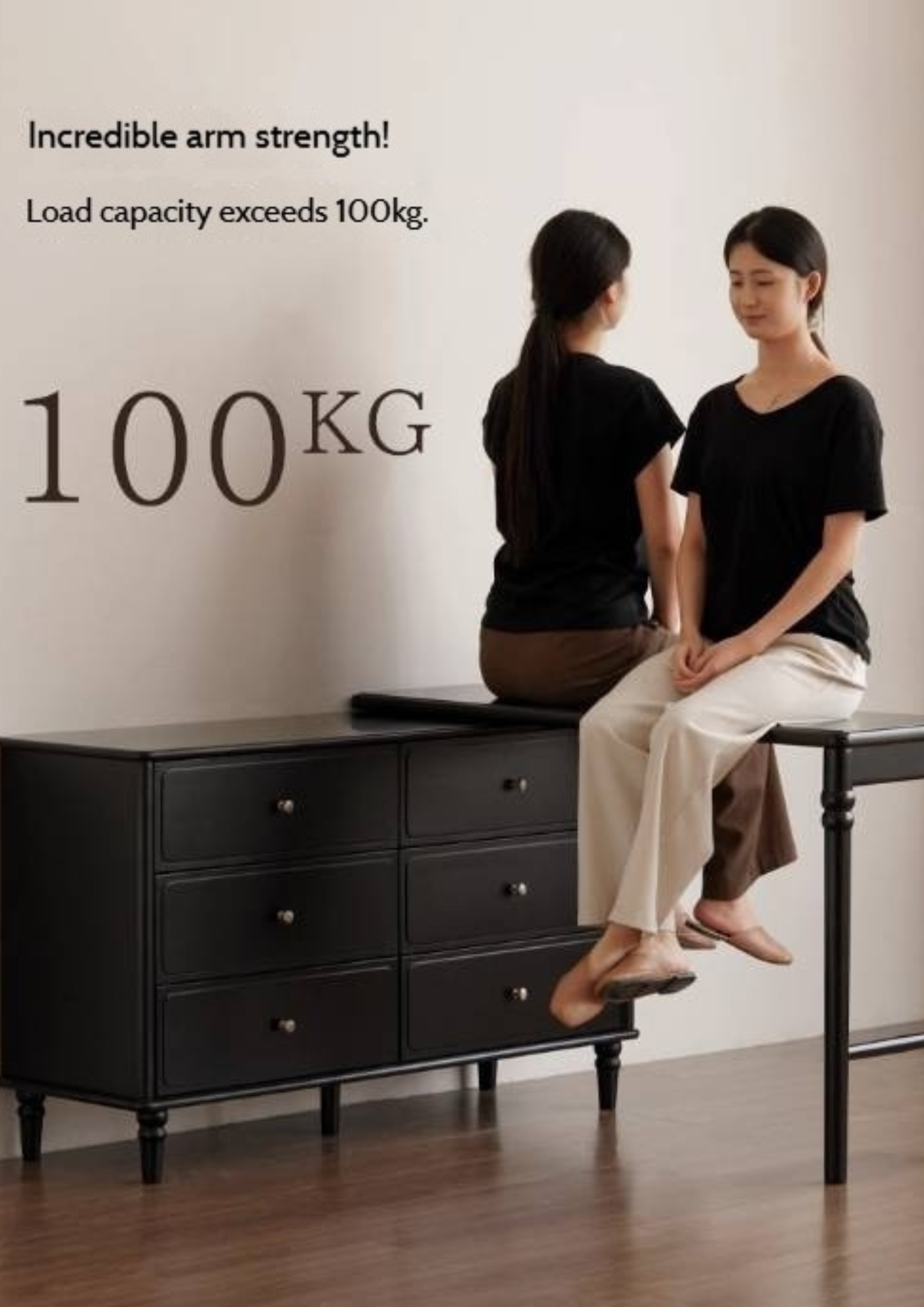 Solid Rubberwood French Retro Makeup Table