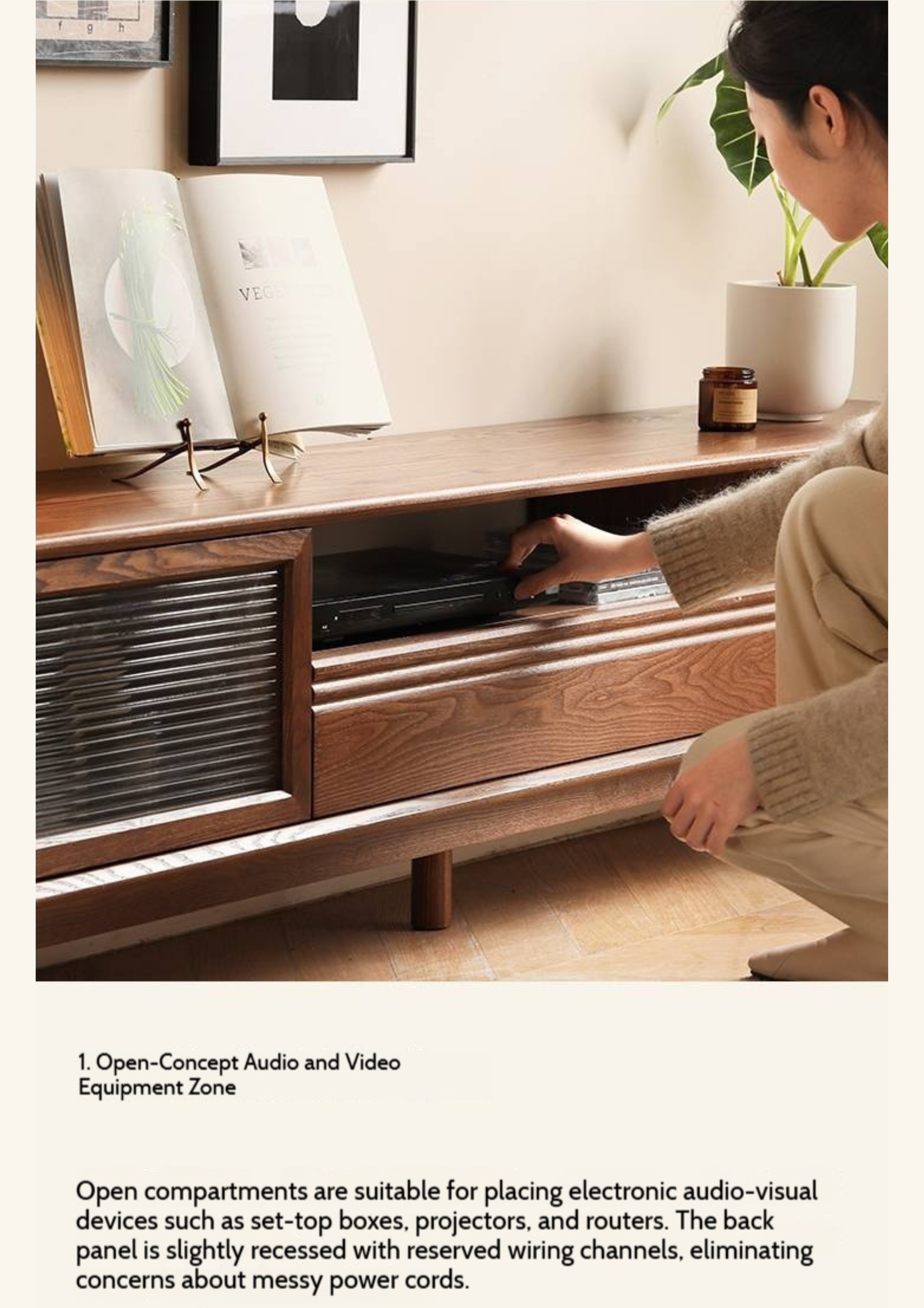 Ash Solid Wood Modern Minimalist TV Stand